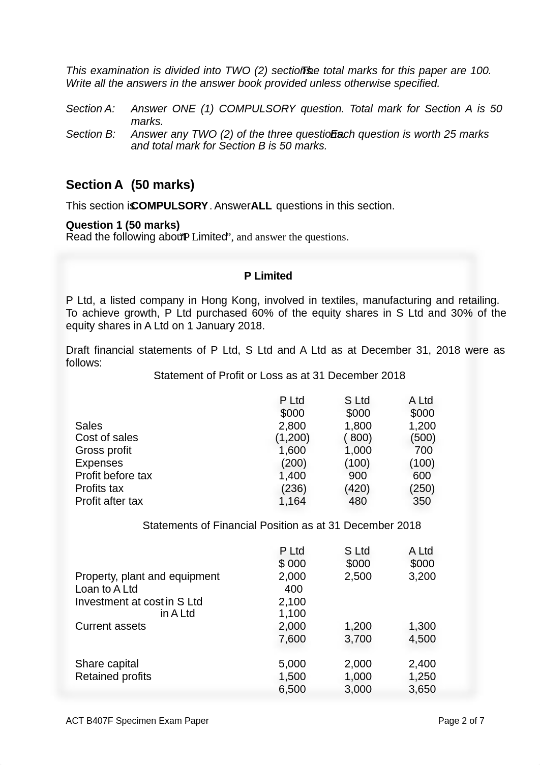 ACT B407F_2019 Autumn_Specimen Exam Paper_Revised.pdf_dztdh8n3u3p_page2