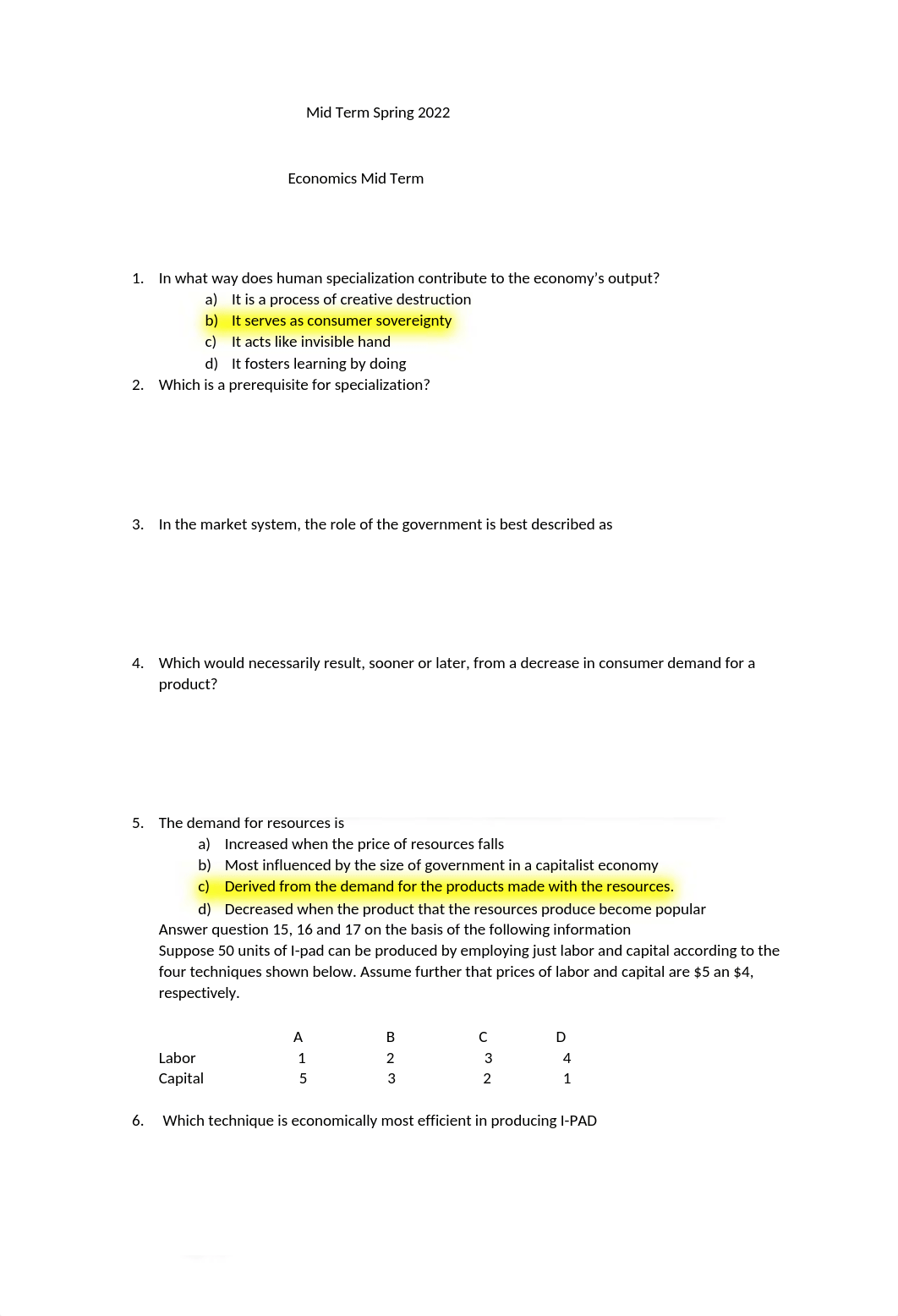 Mid Term Spring 2022 Economics Test Zatavian Morgan (1).docx_dztopfn6jen_page1