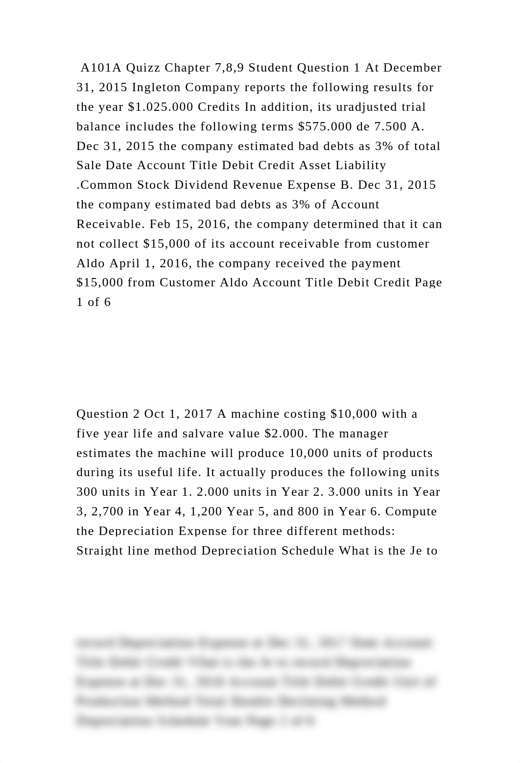 A101A Quizz Chapter 7,8,9 Student Question 1 At December 31, 2015 Ing.docx_dzvj3s2ljcu_page2