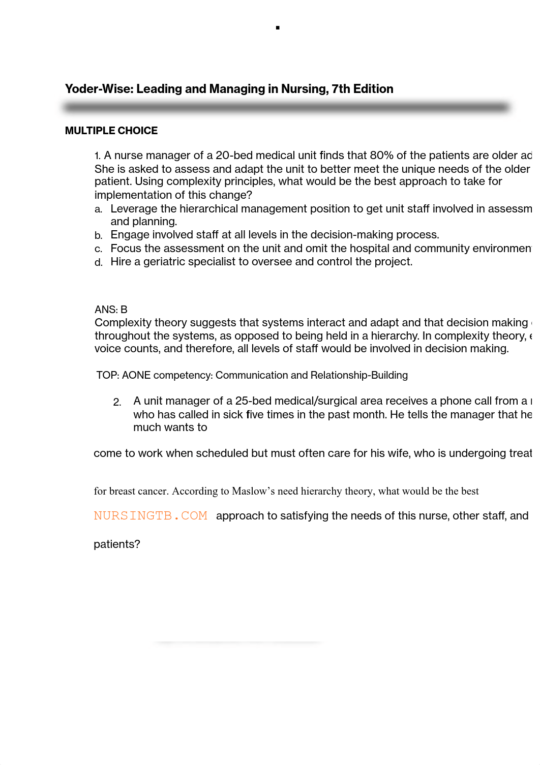 Test Bank for Leading and Managing in Nursing 7th Edition by Yoder Wise (chapters 1-30) complete.pdf_dzw34u6bq0i_page2