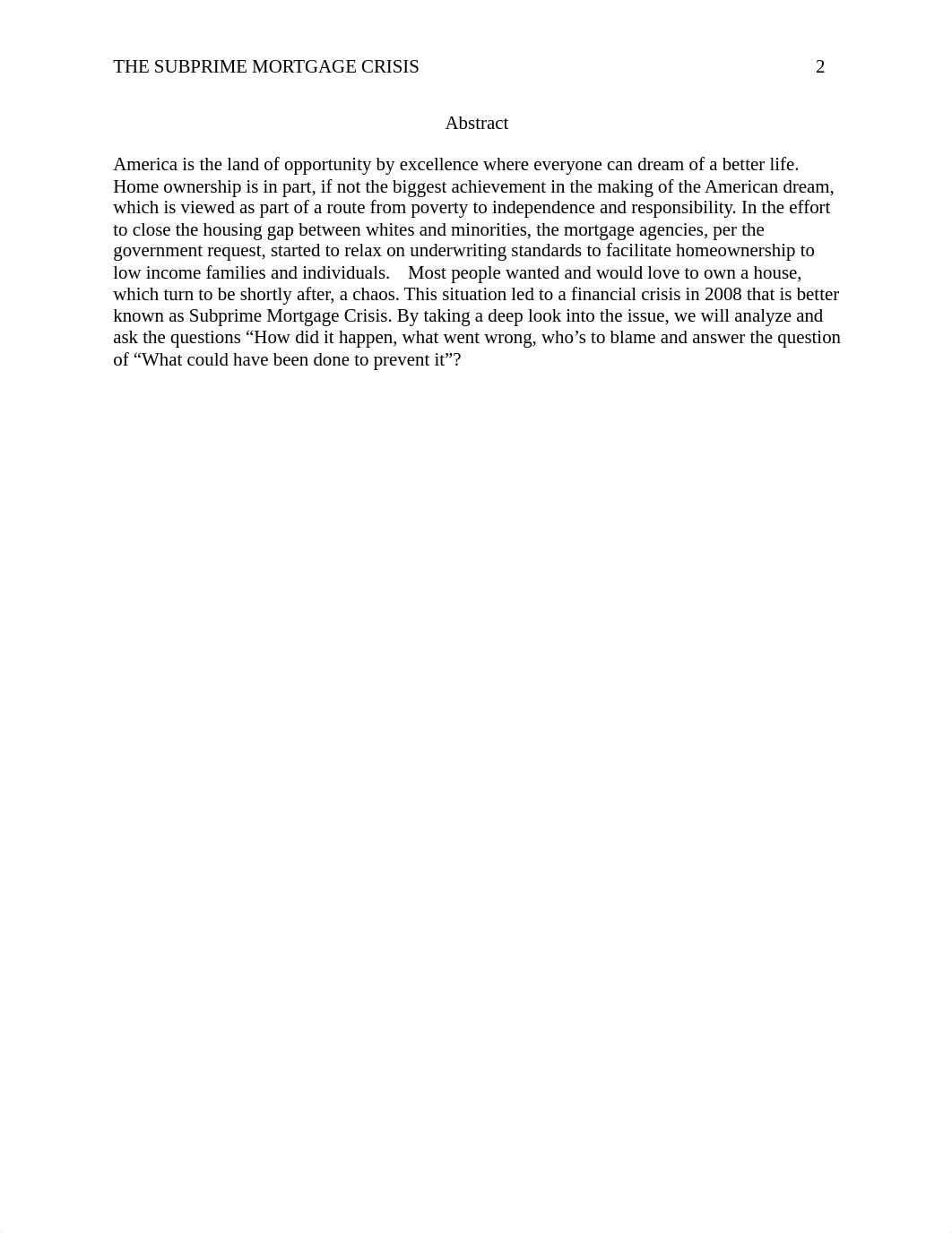 Is the Subprime Mortgage Crisis a result of unethical financial practices and leadership failure.doc_dzwmac80frg_page2