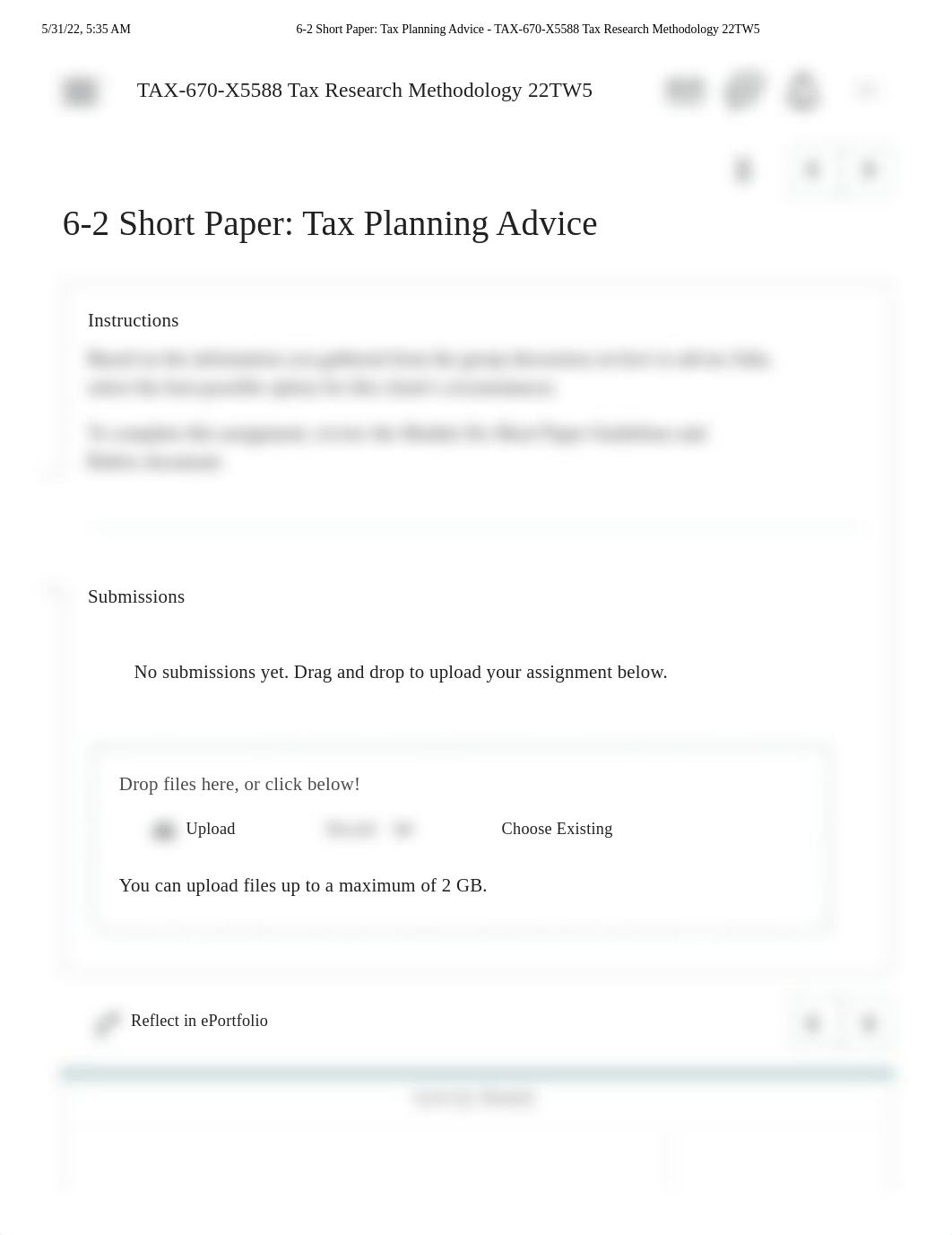 6-2 Short Paper_ Tax Planning Advice - TAX-670-X5588 Tax Research Methodology 22TW5.pdf_dzwol4yfhn8_page1