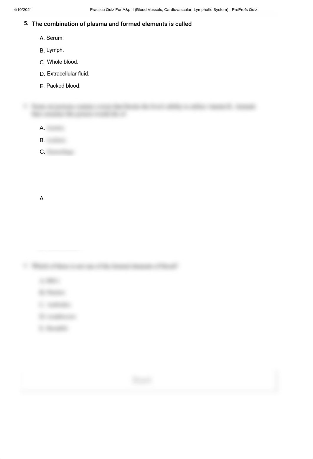 Practice Quiz For A&p II (Blood Vessels, Cardiovascular, Lymphatic System) - ProProfs Quiz.pdf_dzx5yao0zdq_page3