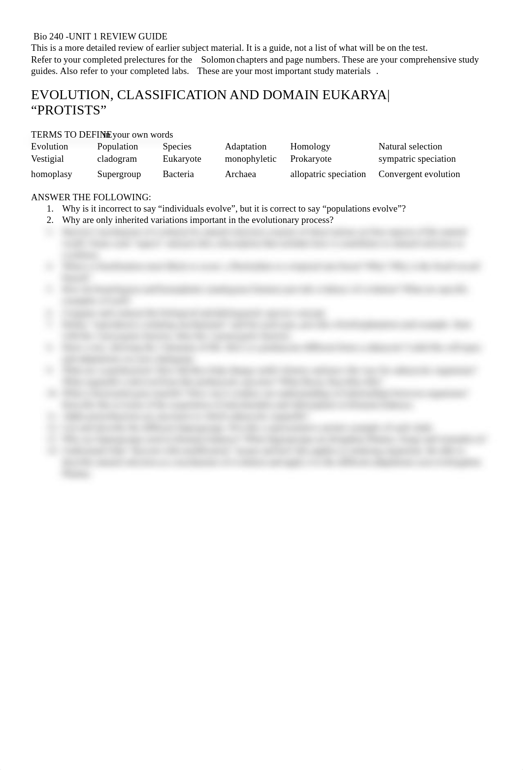 Study Guide Unit 1 Evo Protists and Plants.pdf_dzxh0mnlylz_page1