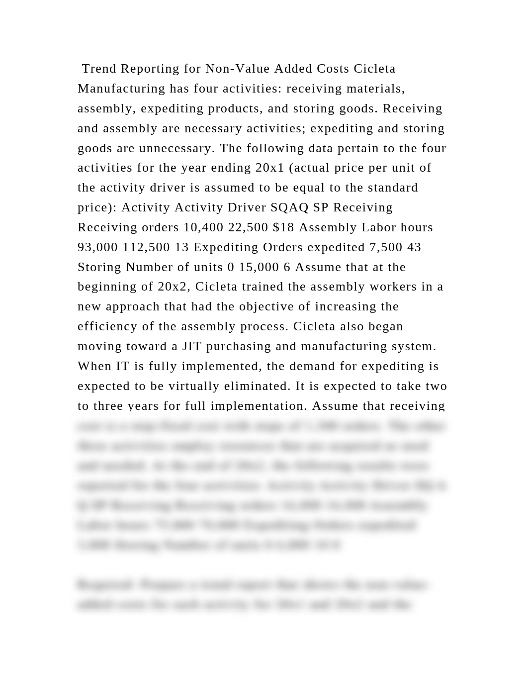Trend Reporting for Non-Value Added Costs Cicleta Manufacturing has f.docx_dzycsu025fl_page2