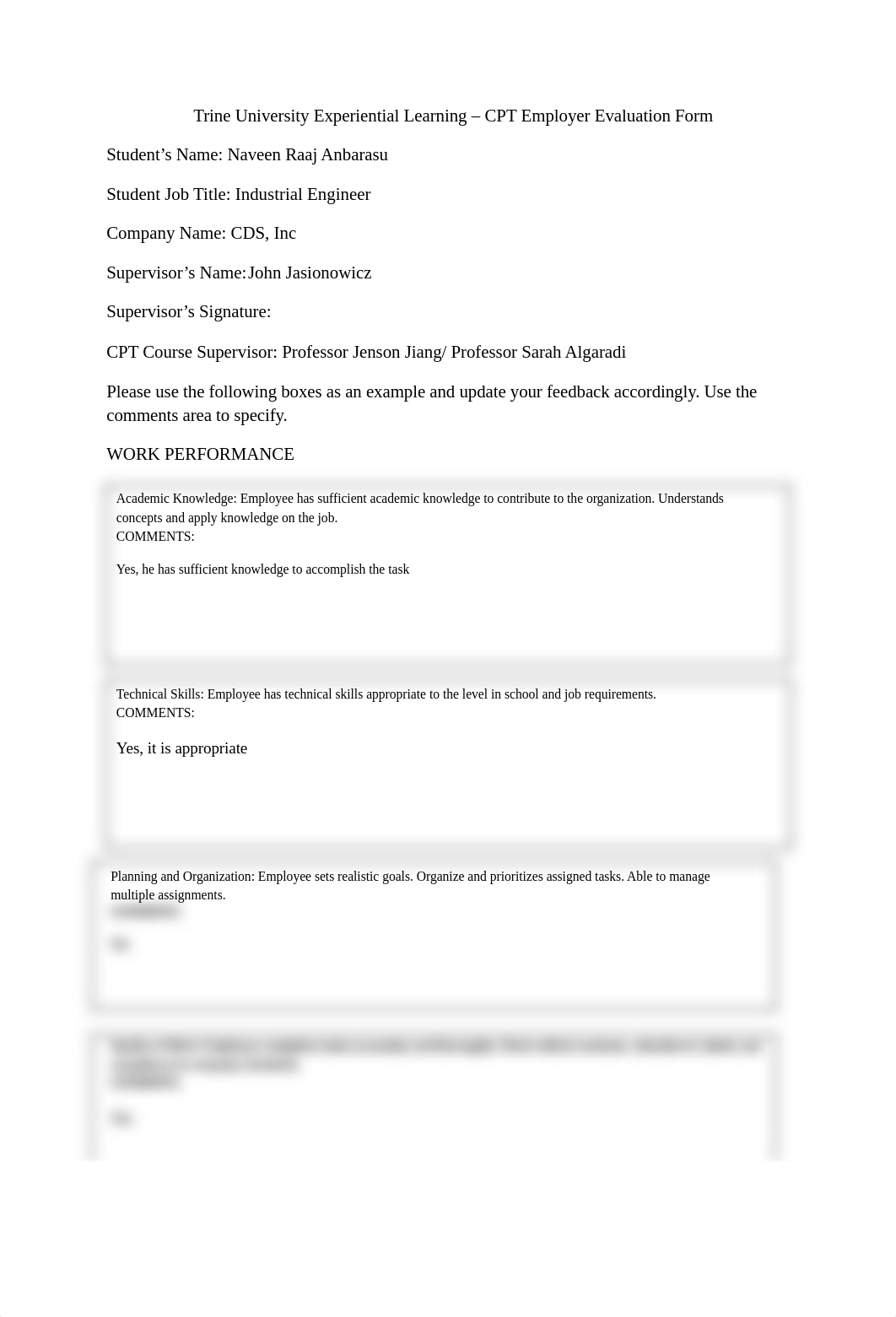 Trine University CPT Course Employer Evaluation .docx_dzyk7315alx_page1