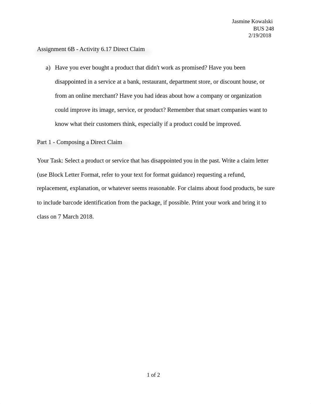 Assignment 6B - Activity 6.17 Direct Claim.docx_dzzk8coyhcz_page1