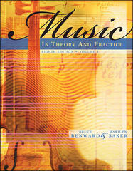 Music in Theory and Practice, Volume 1 8th Edition Bruce Benward, Marilyn Saker