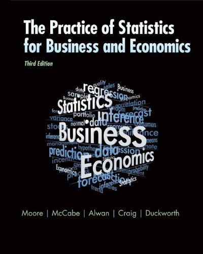 Practice of Statistics for Business and Economics 3rd Edition Bruce Craig, David Moore, George McCabe, Layth C. Alwan, William M. Duckworth