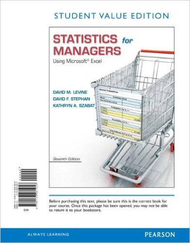 Statistics for Managers Using Microsoft Excel 8th Edition David F. Stephan, David M. Levine, Kathryn A. Szabat