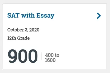 900 SAT Score Sample