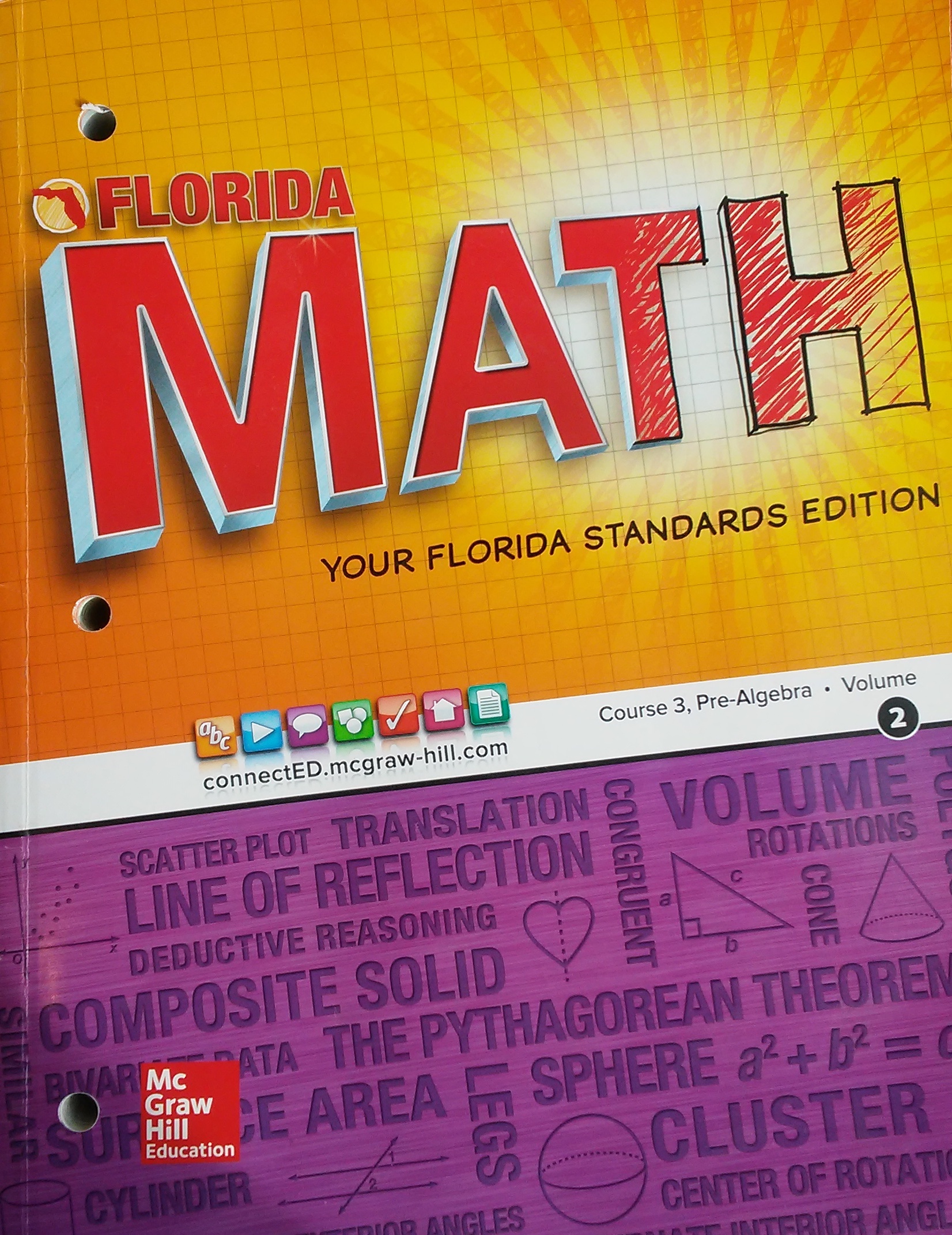 Florida Math Common Core Edition Course 3, Pre-Algebra Volume 2 1st Edition Carter, Day