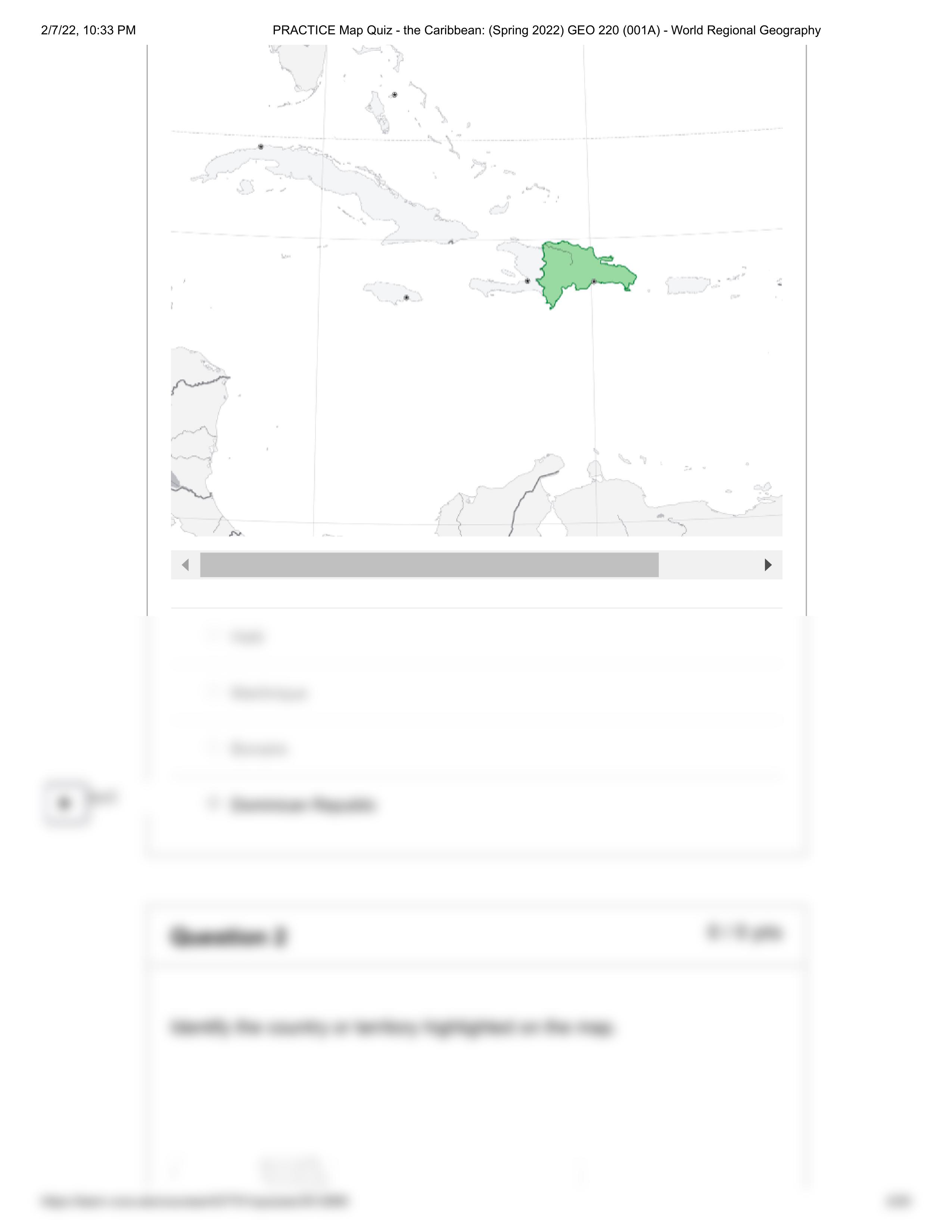 PRACTICE Map Quiz - the Caribbean_ (Spring 2022) GEO 220 (001A) - World Regional Geography.pdf_d2jdf0ei262_page2