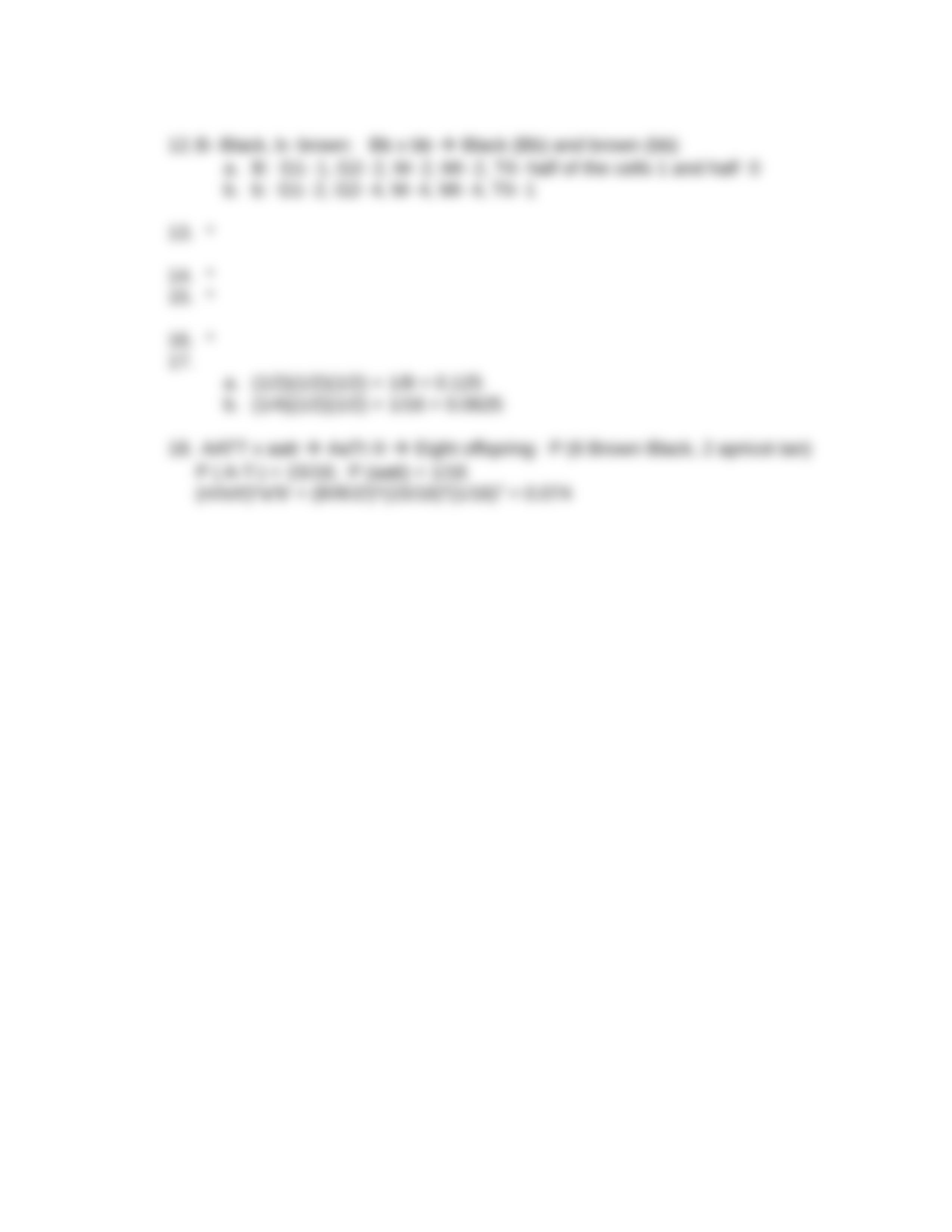 Answers to Practice Problems, Probability and Mendelian Genetics_d30ipq62i1t_page2