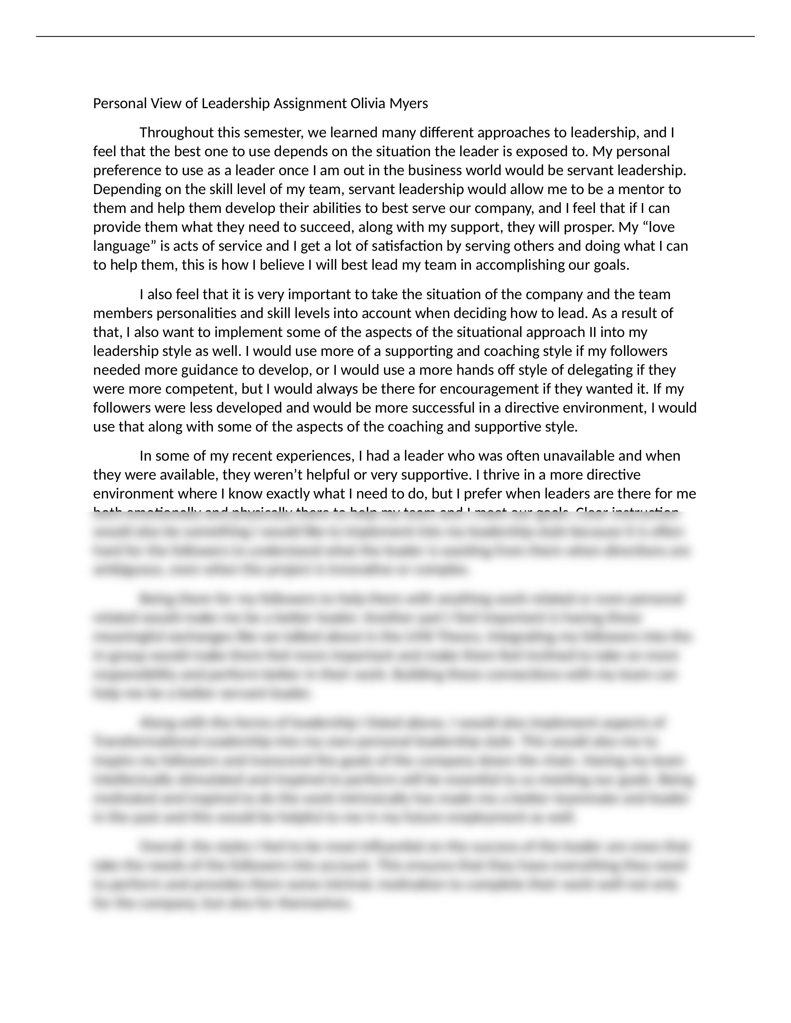 Personal View of Leadership Assignment Olivia Myers.docx_d3k1rexxccu_page1