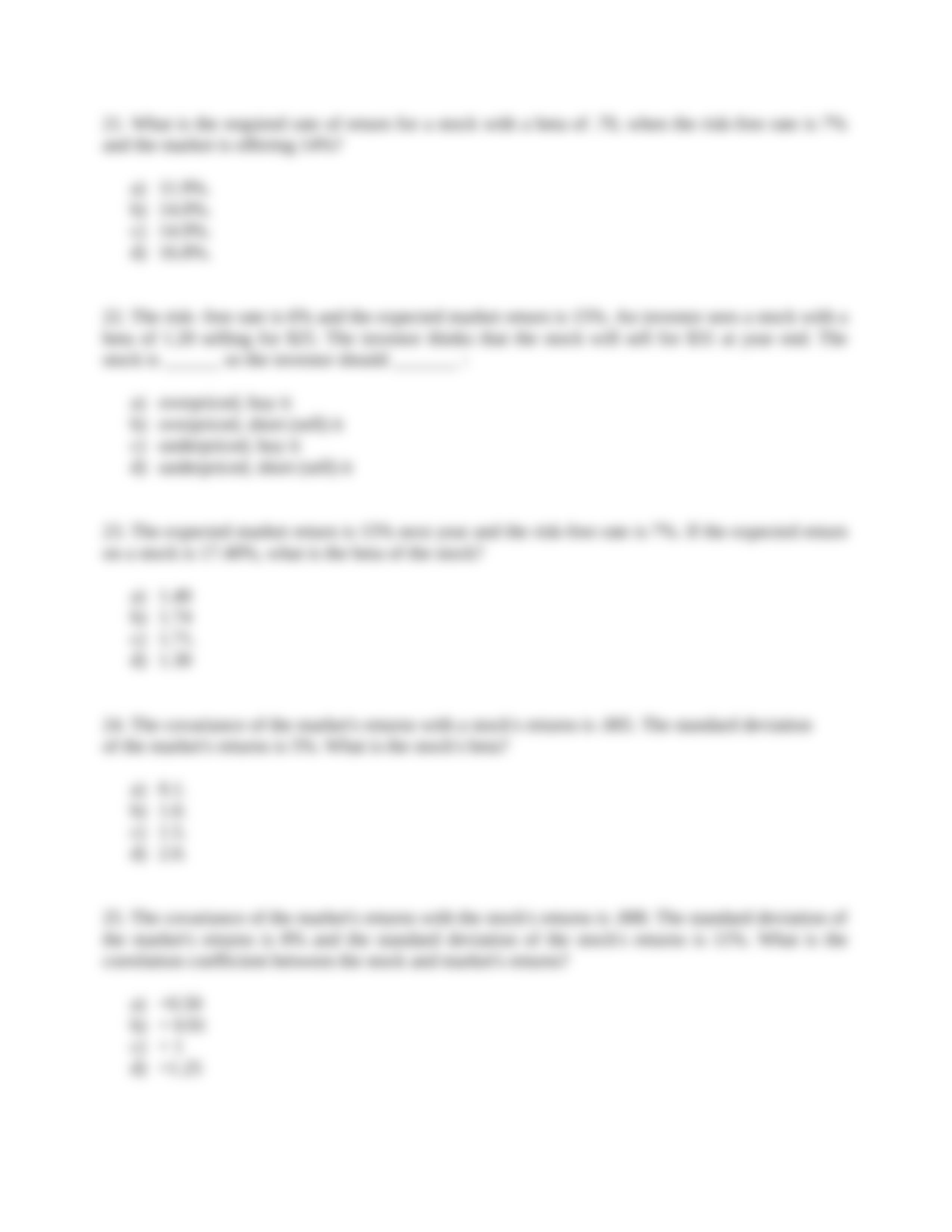 PRACTICE EXAM QUESTIONS ON RETURN, RISK AND SML_d4m45ppe7l0_page5