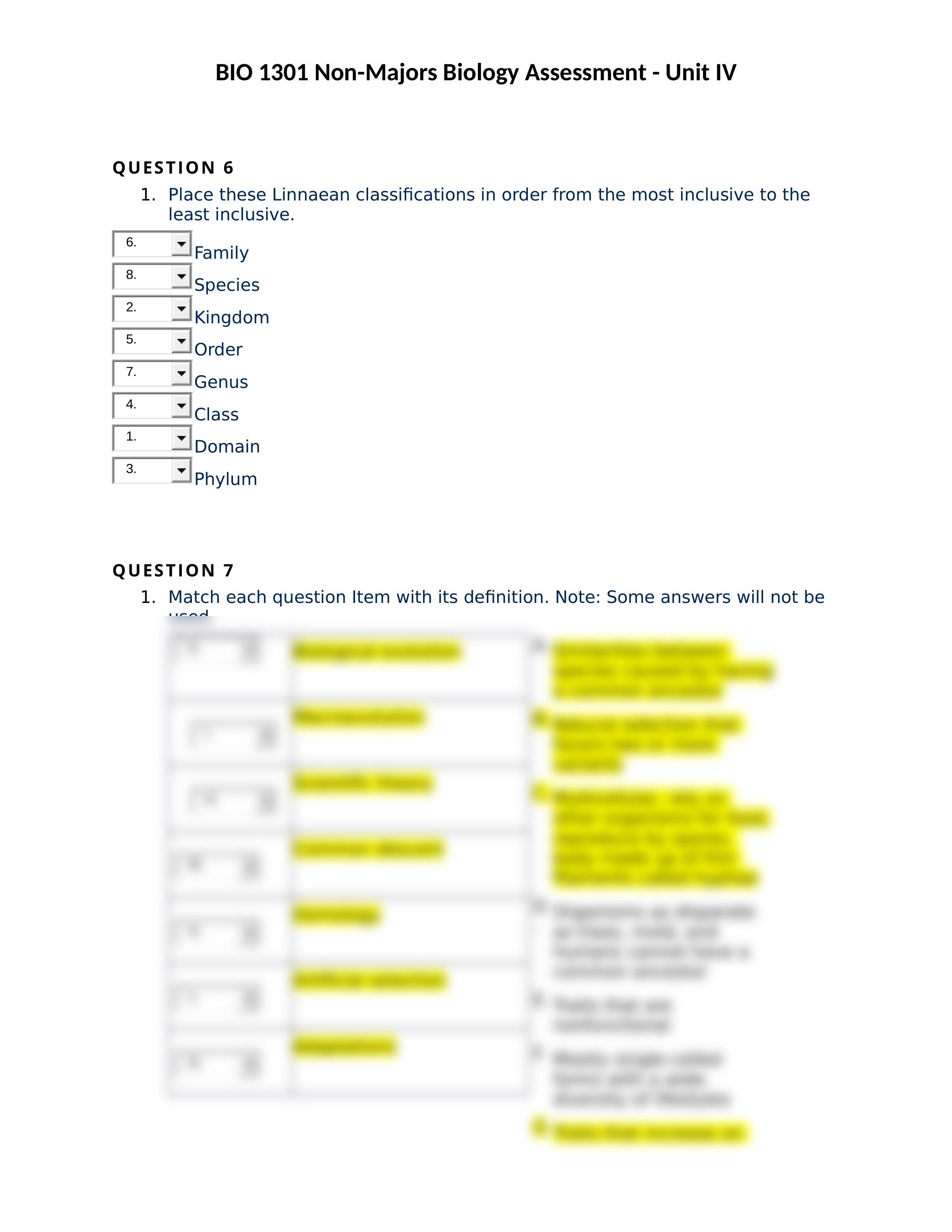 BIO 1301 Non-Majors Biology - Unit IV Assessment.docx_d6b9vzv4rv3_page2