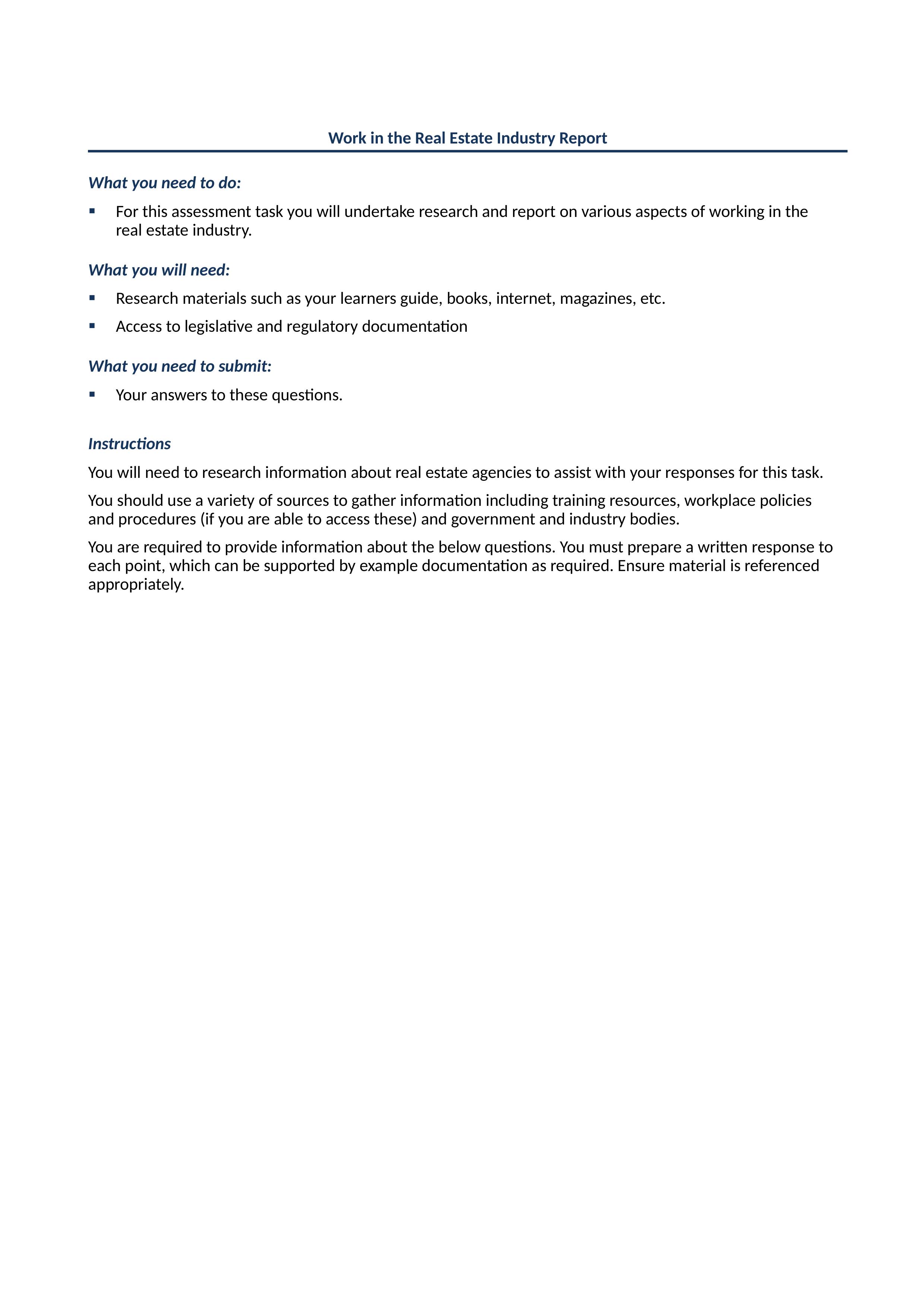 REAA - CPPREP4001 - Work in the Real Estate Industry Report v1.2.docx_d6tr3e0s03m_page2