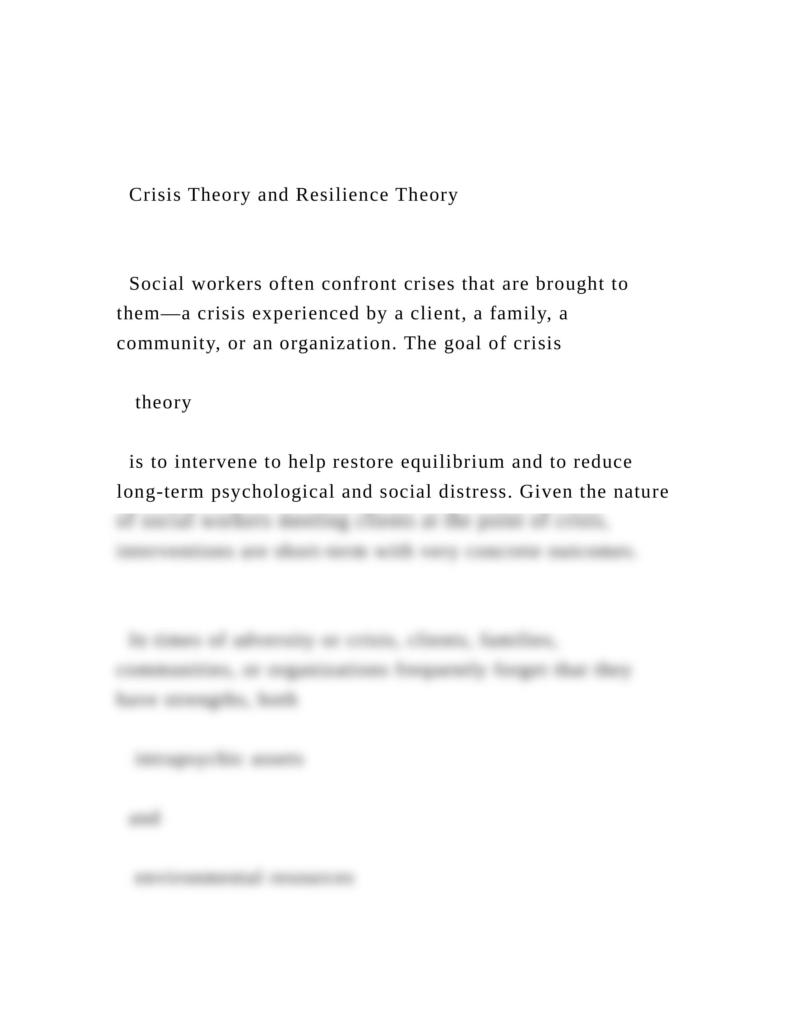 Crisis Theory and Resilience Theory   Social workers often .docx_d6u57c3119s_page2