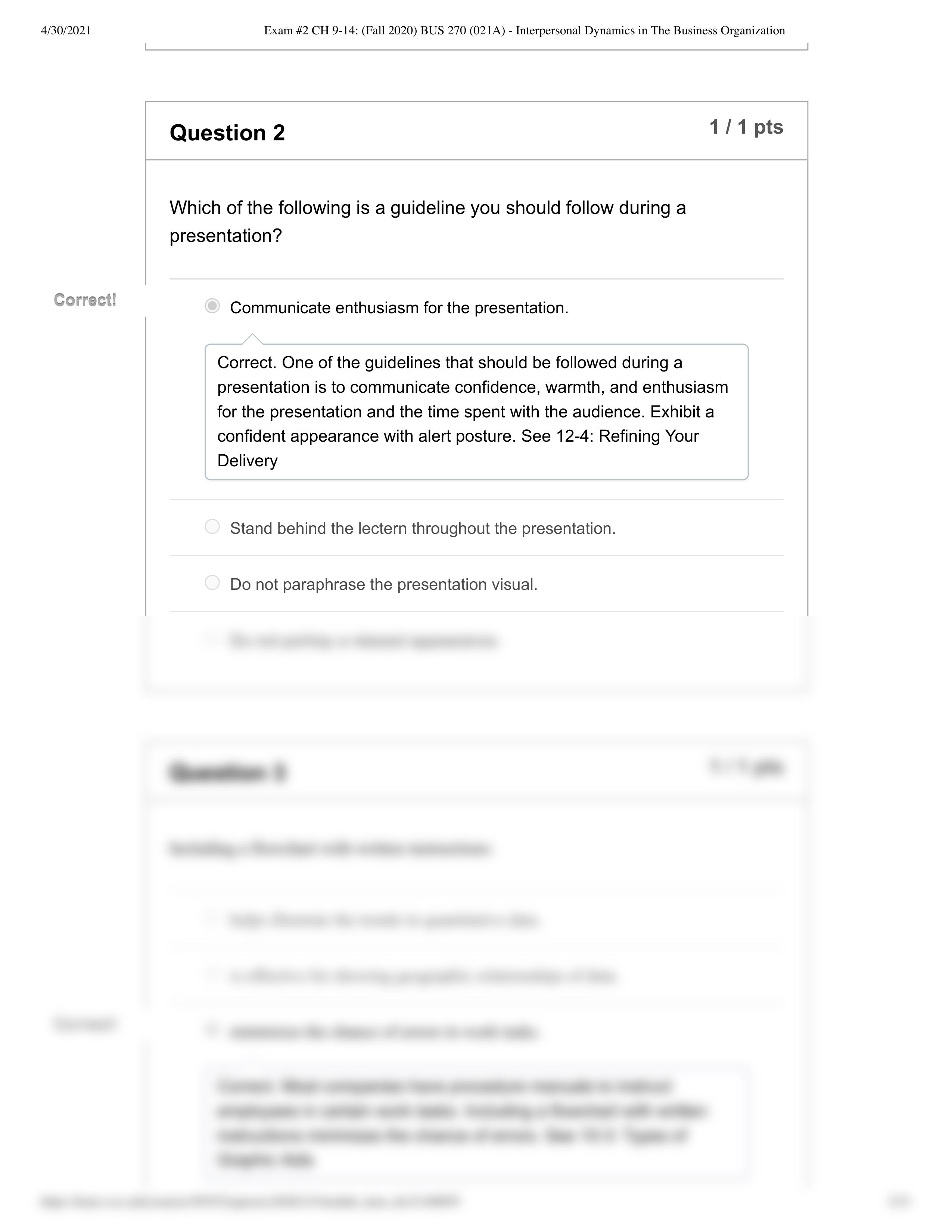 Exam #2 CH 9-14_ (Fall 2020) BUS 270 (021A) - Interpersonal Dynamics in The Business Organization.pd_d9wsszi3e9b_page2