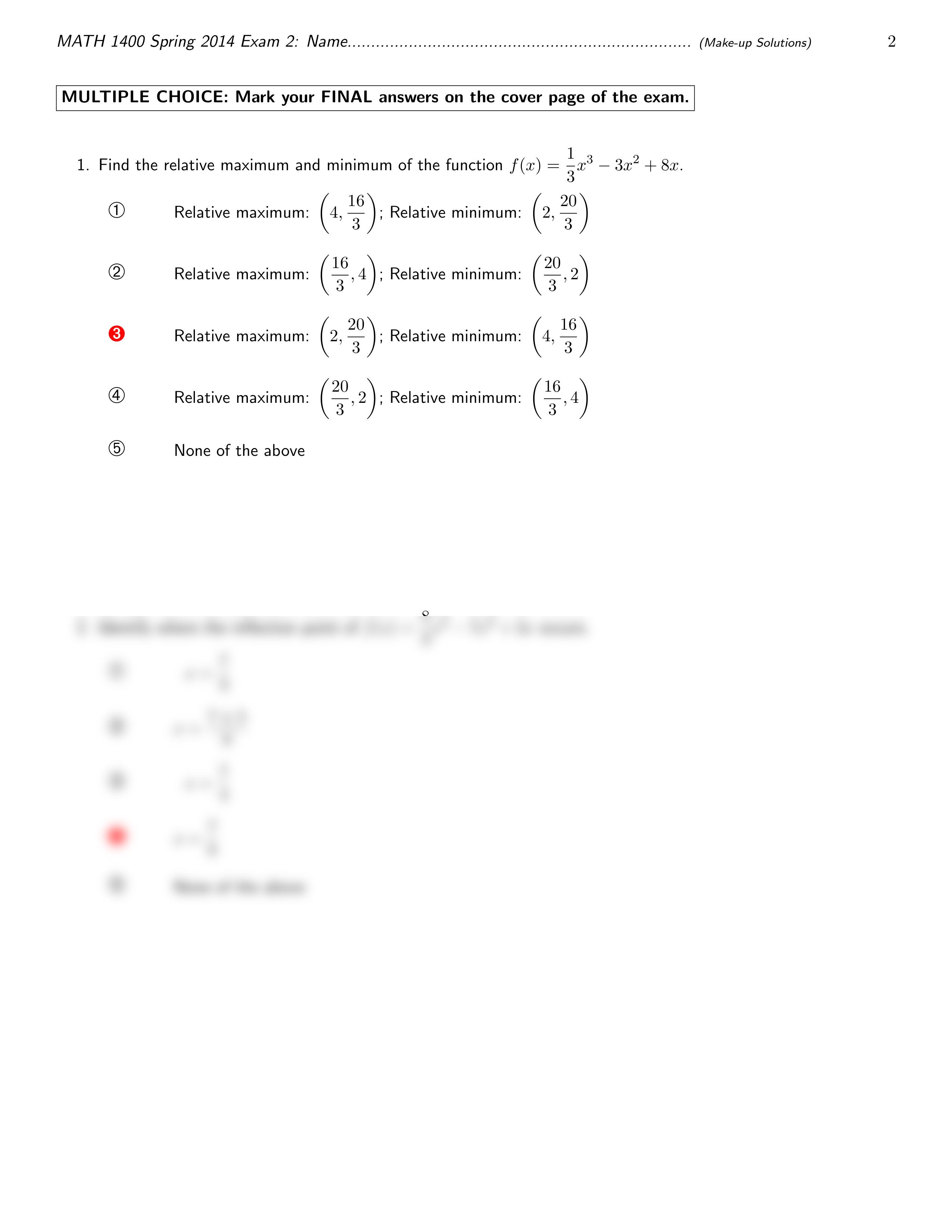 Math 1400_SP2014_Exam 2_V1_Solutions_dcjcdbh8mvp_page2