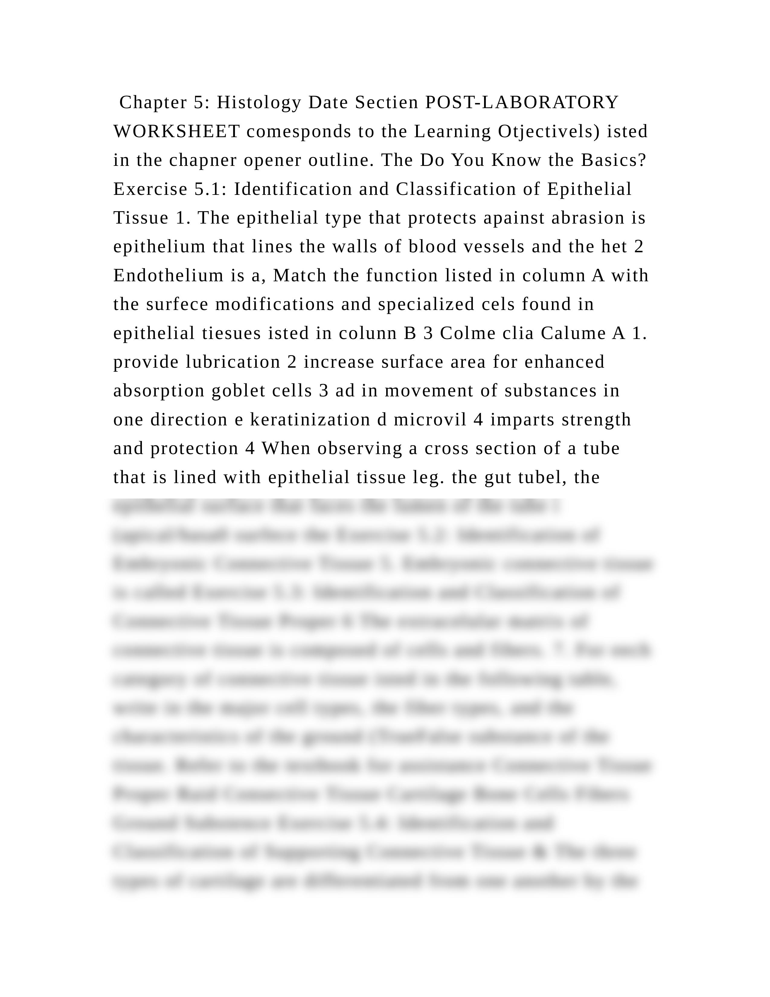 Chapter 5 Histology Date Sectien POST-LABORATORY WORKSHEET comespond.docx_dd64vbq5k44_page2