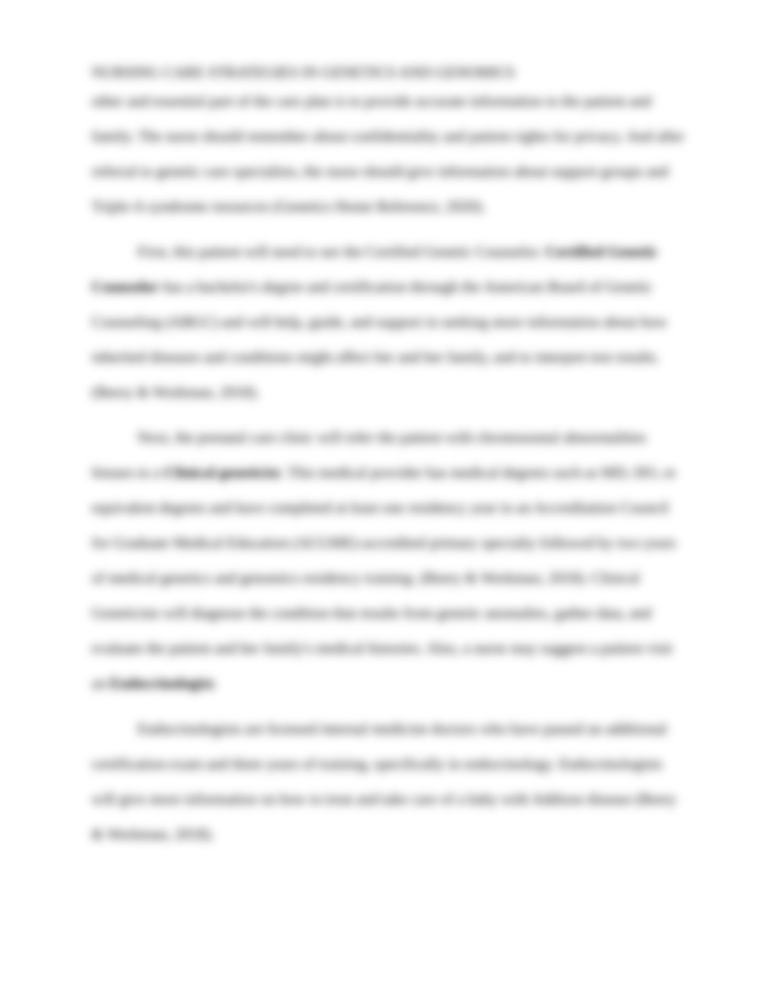 NUR 3306 Dreliverable 6 Nursing Care Strategies in Genetics and Genomics.docx_def4sl8qdzc_page4