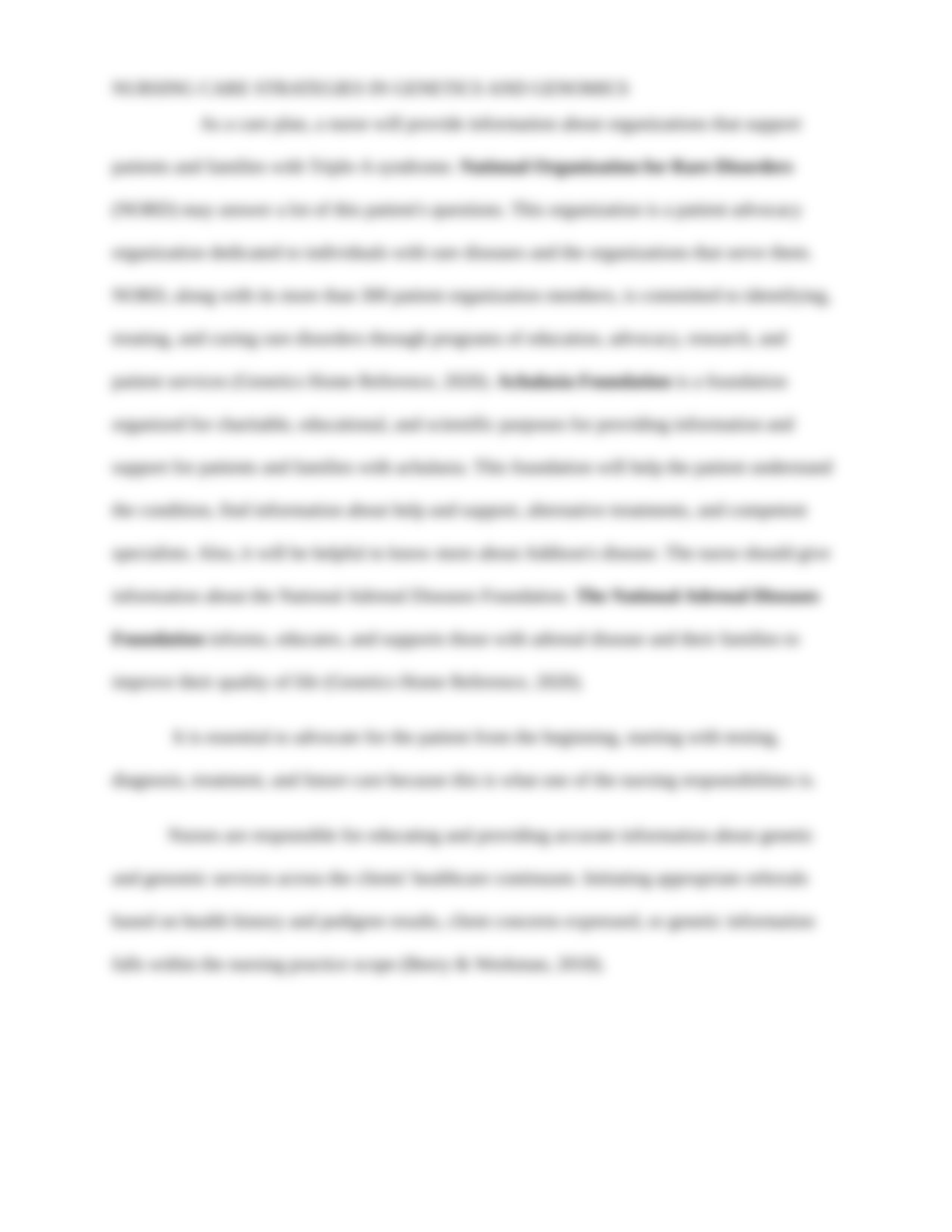 NUR 3306 Dreliverable 6 Nursing Care Strategies in Genetics and Genomics.docx_def4sl8qdzc_page5