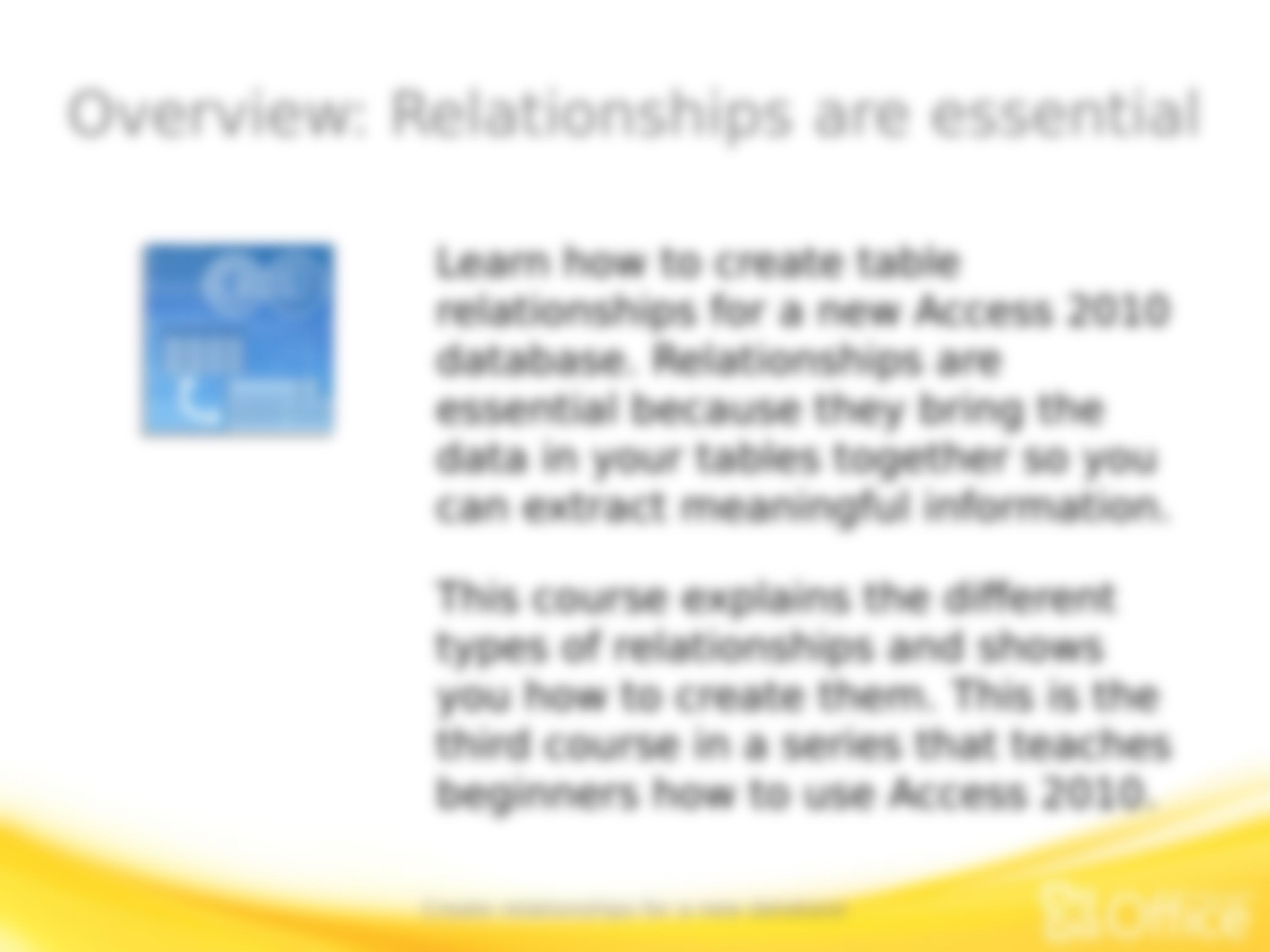 Training Presentation - Create relationships for a new database_dfgwys404l3_page4