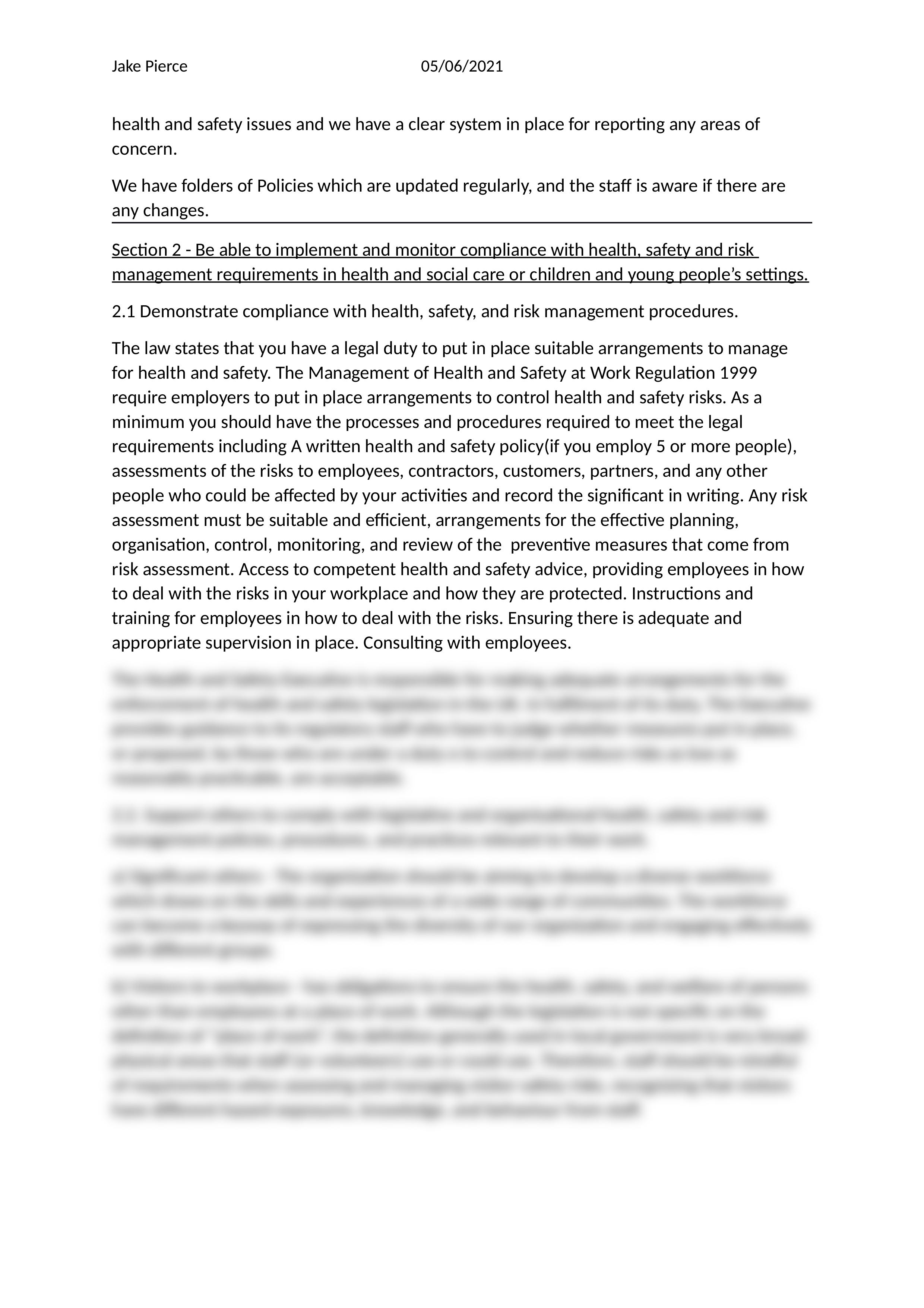 M1 - Develop health and safety and risk management policies procedures and practice in health and so_dftx8nrygqj_page2