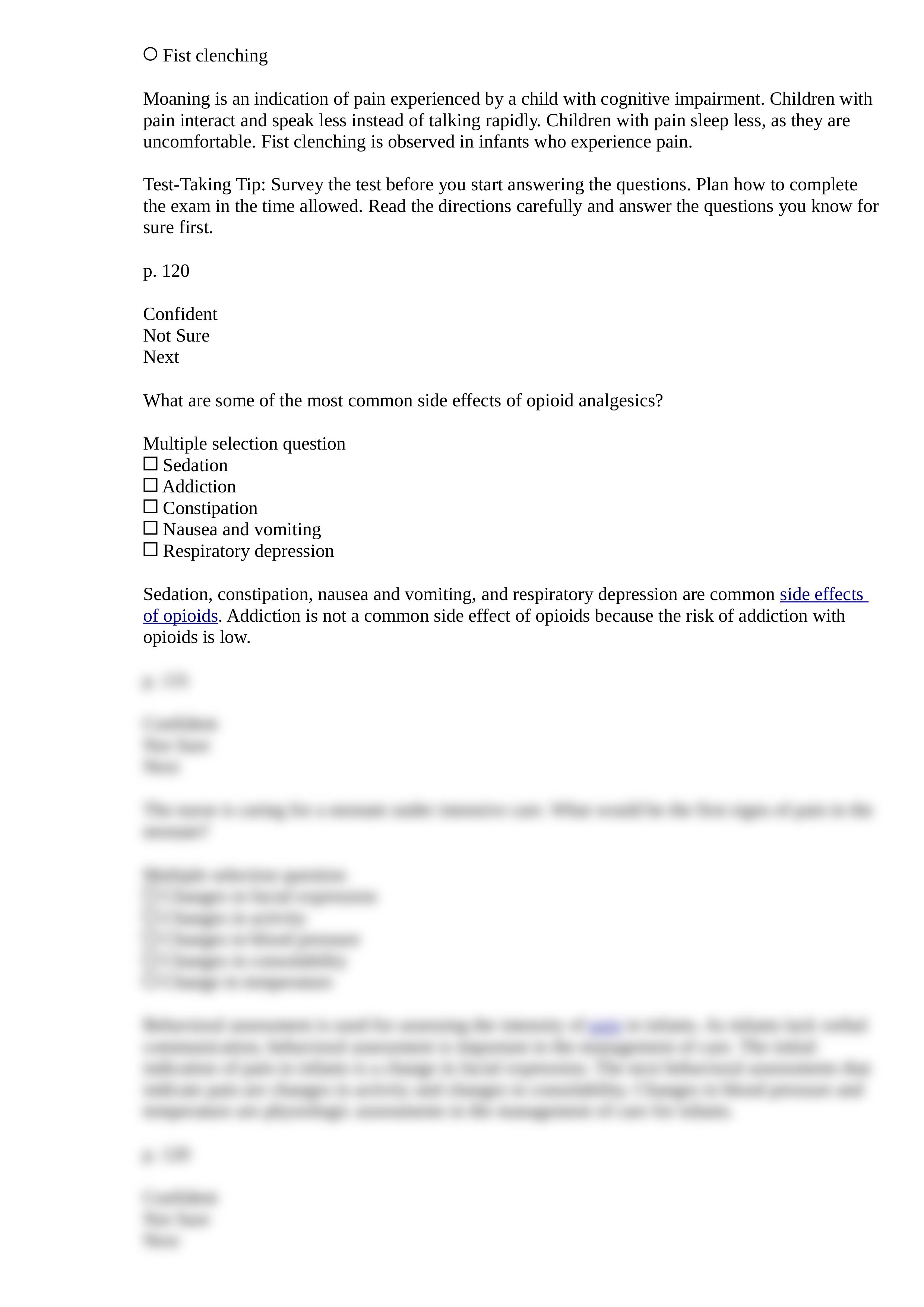 pain and health assessment Elsevier Adaptive Quizzing - Quiz performance.html_dfycisqdt2e_page2