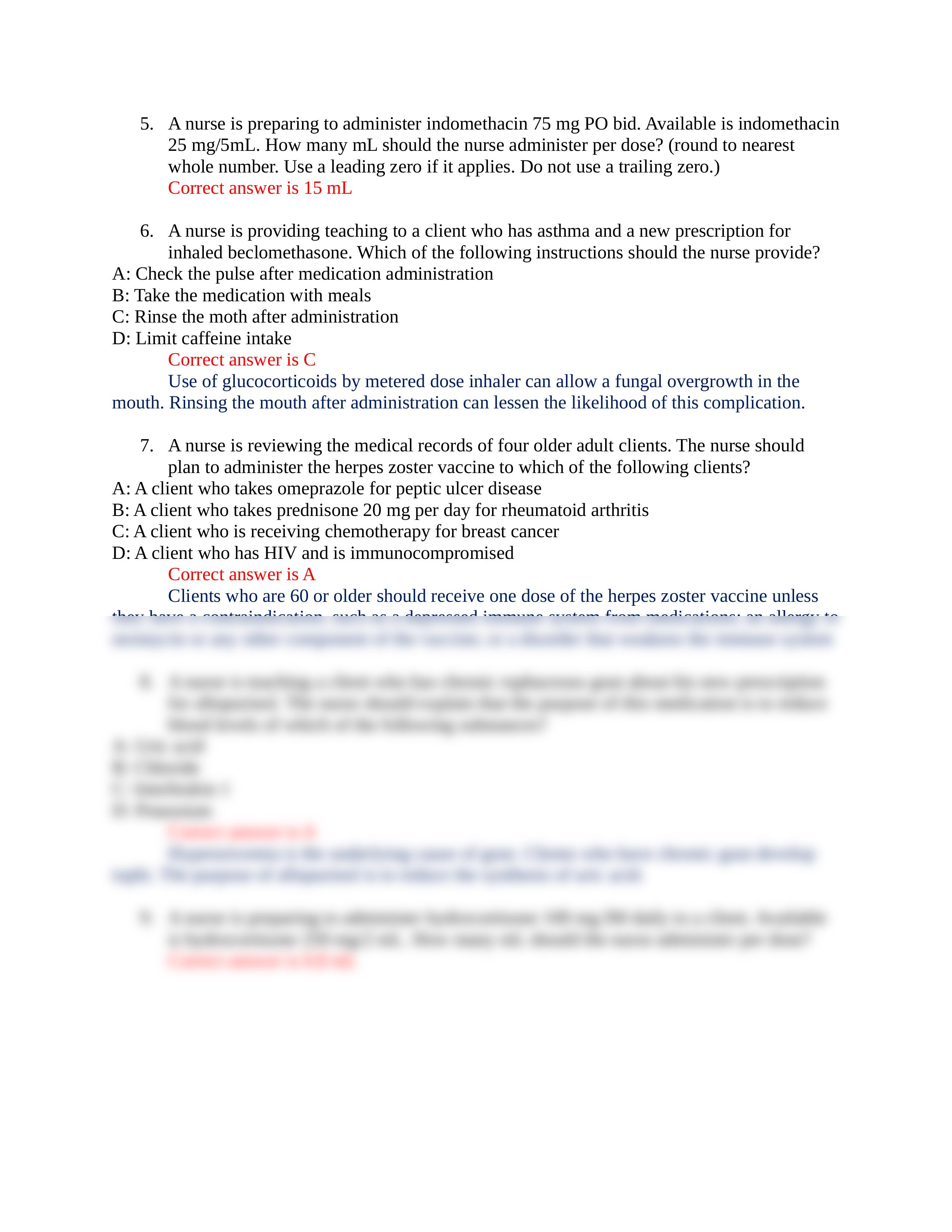 Pharm Study Questions Test 3 NSAIDs, Corticosteroids, Vaccines, Respiratory.docx_dii0bm3s0ck_page2