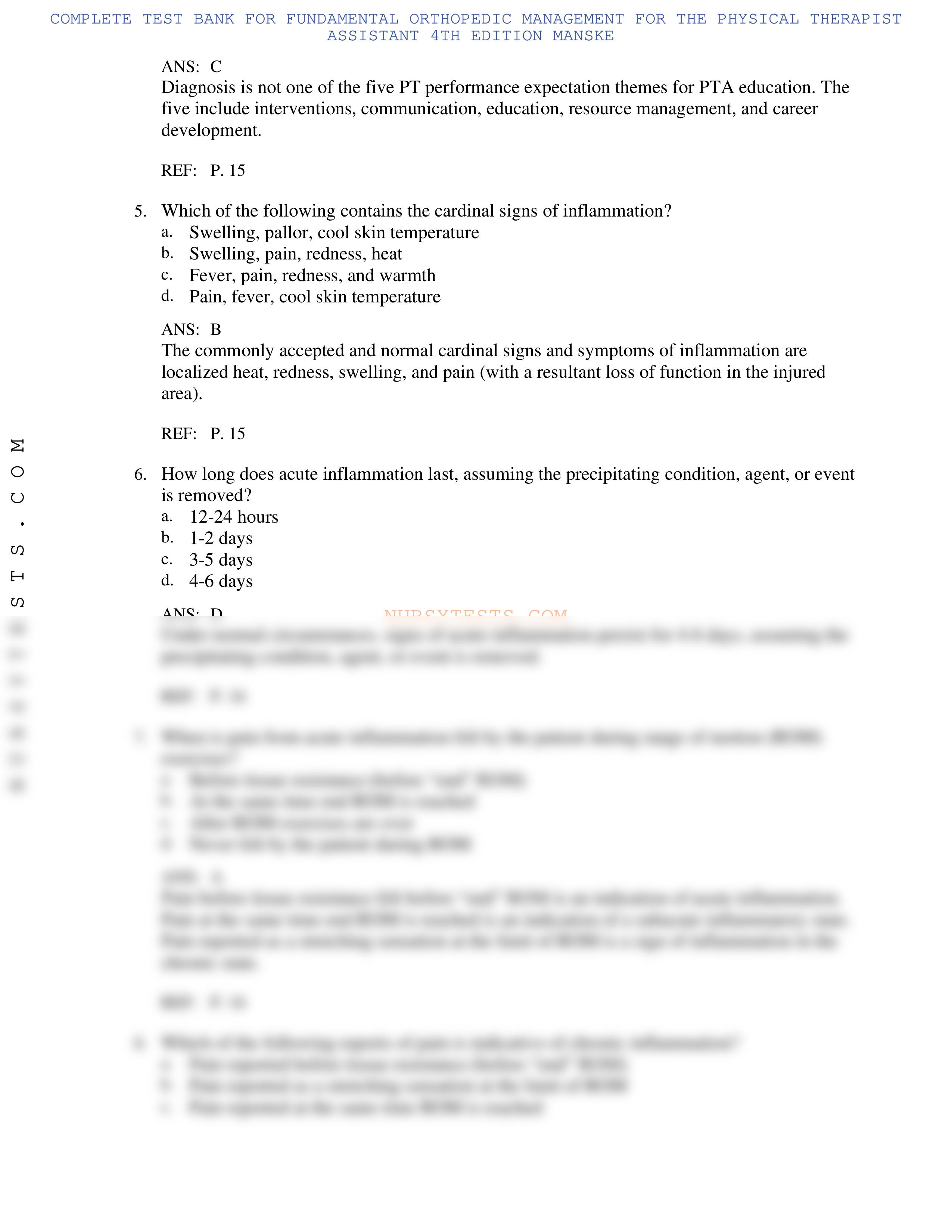 Test Bank Fundamental Orthopedic Management for the Physical Therapist Assistant 4th Edition Manske._djiyynoa3cb_page2