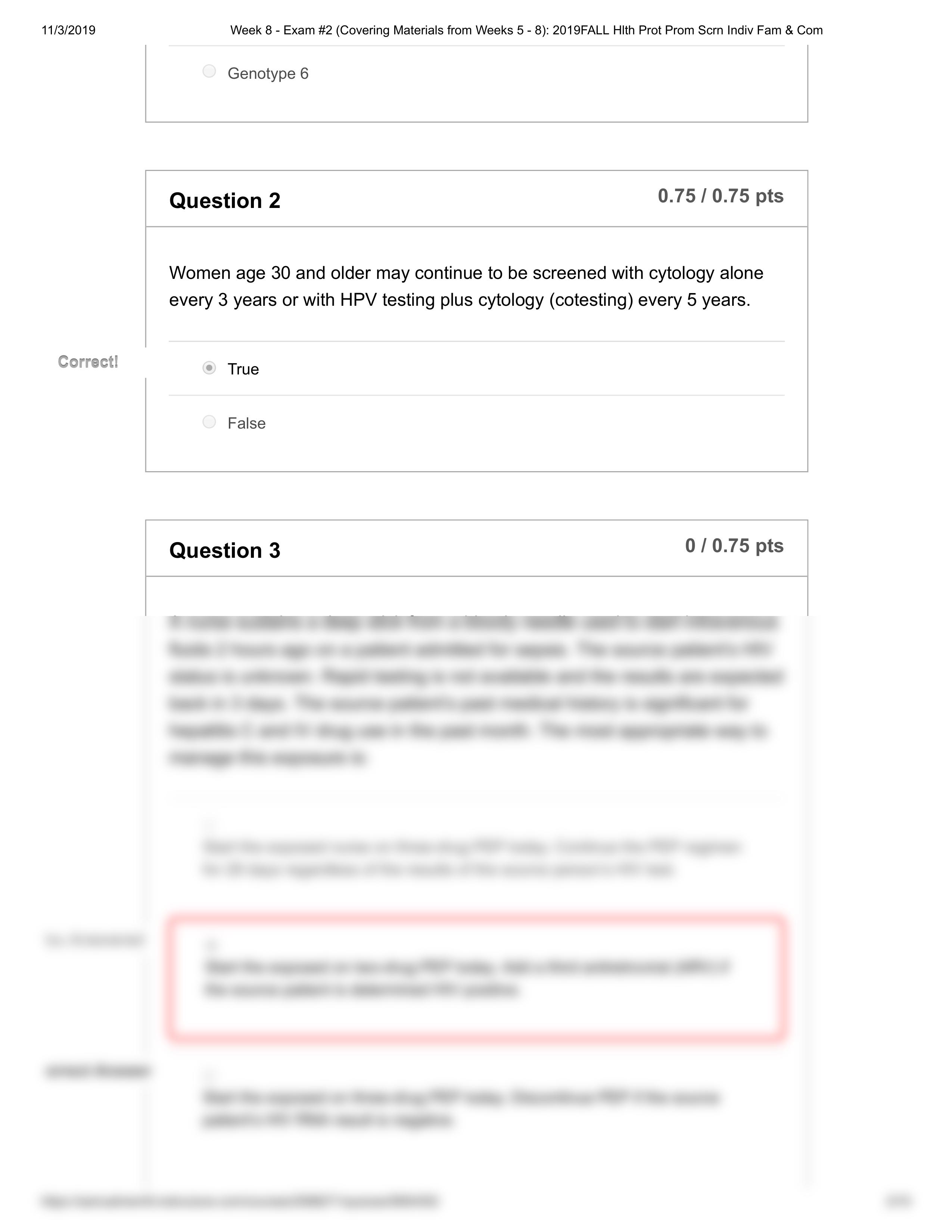 Week 8 - Exam #2 (Covering Materials from Weeks 5 - 8)_ 2019FALL Hlth Prot Prom Scrn Indiv Fam & Com_djkp9kosbty_page2