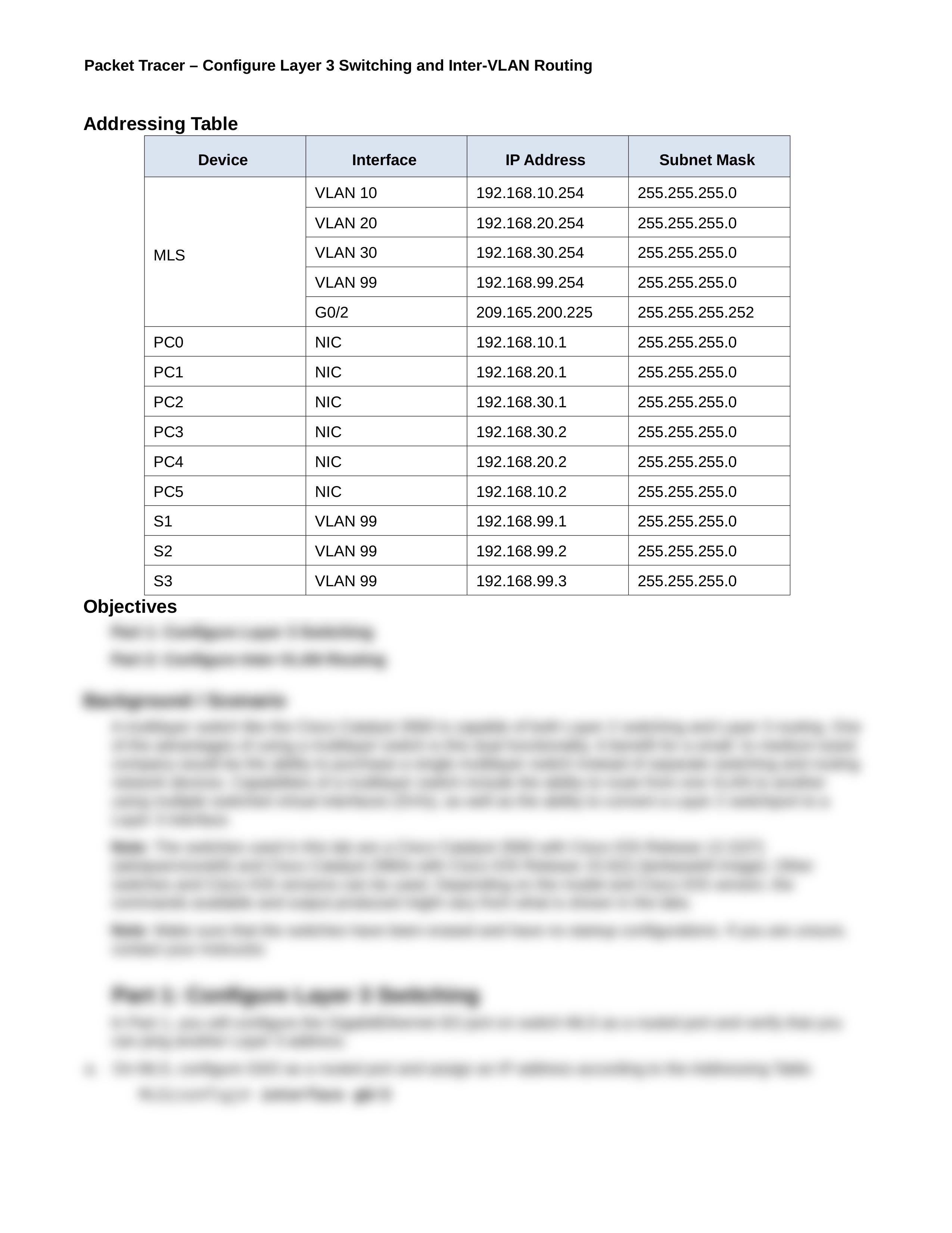 2.3.1.5 Packet Tracer - Configure Layer 3 Switching and inter-VLAN Routing.docx_djnw6vm8s8i_page2