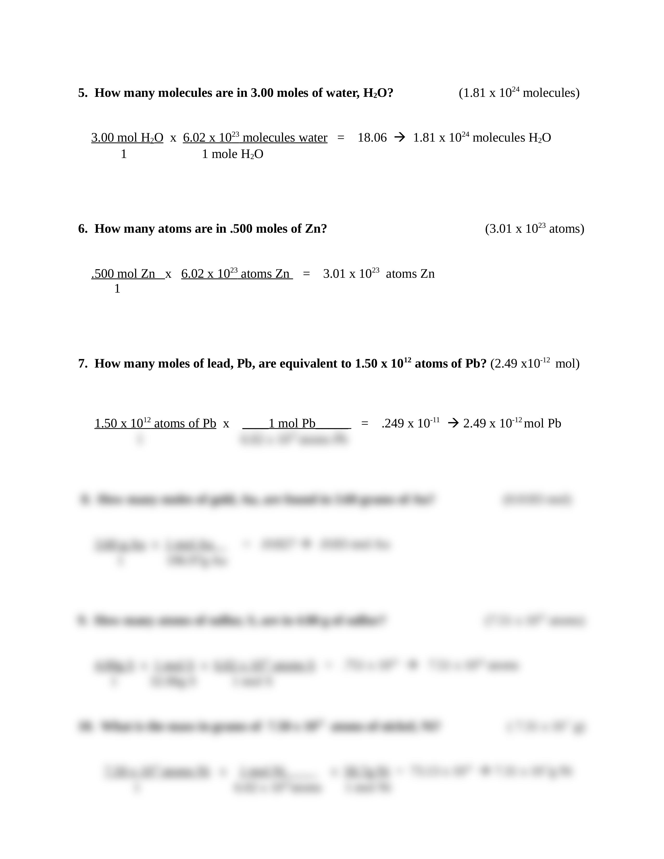 worksheet-Mole Conversions-1 Answers_djzmkhkqen7_page2