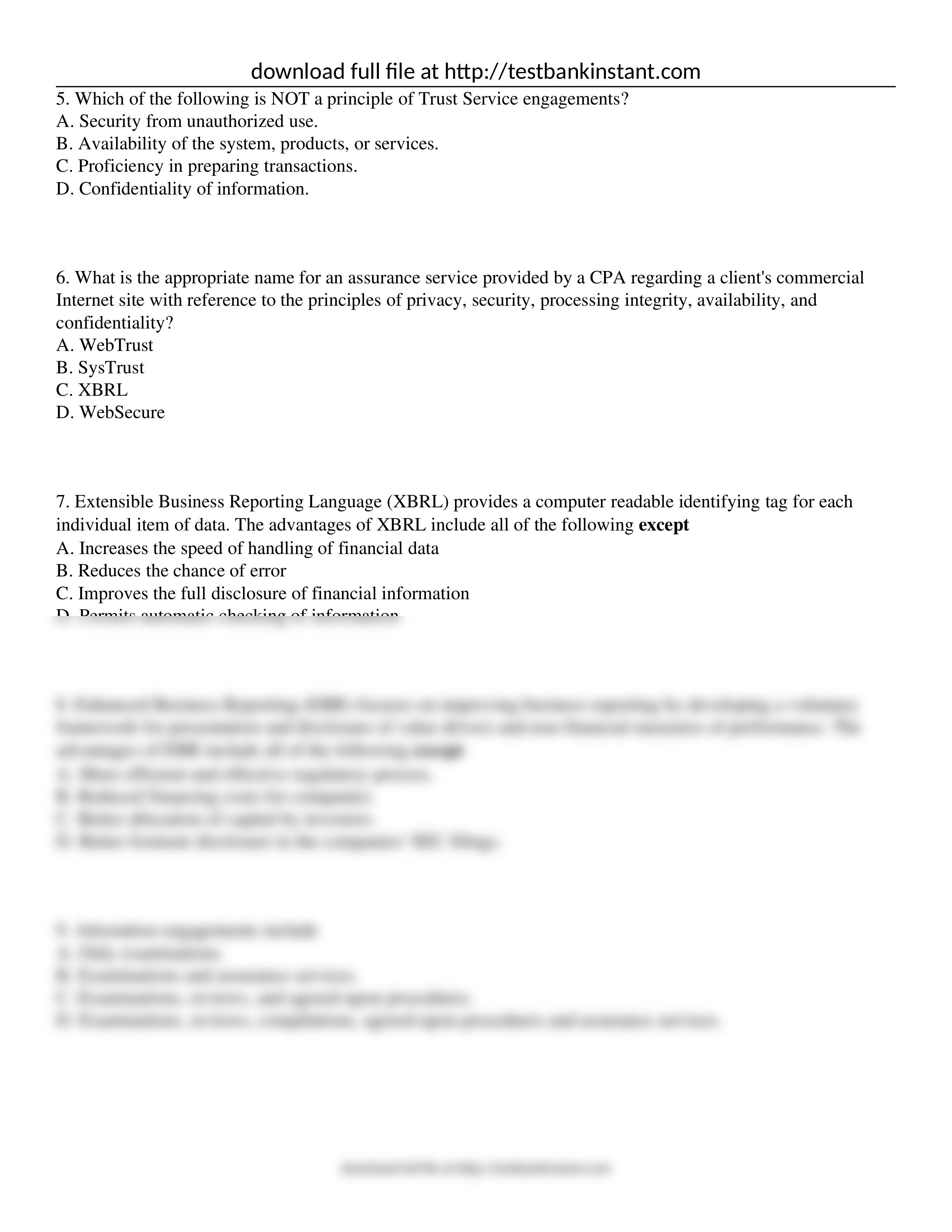 Test Bank for Auditing and Assurance Services, 4th Edition Timothy Louwers_dl8eavncbbl_page2