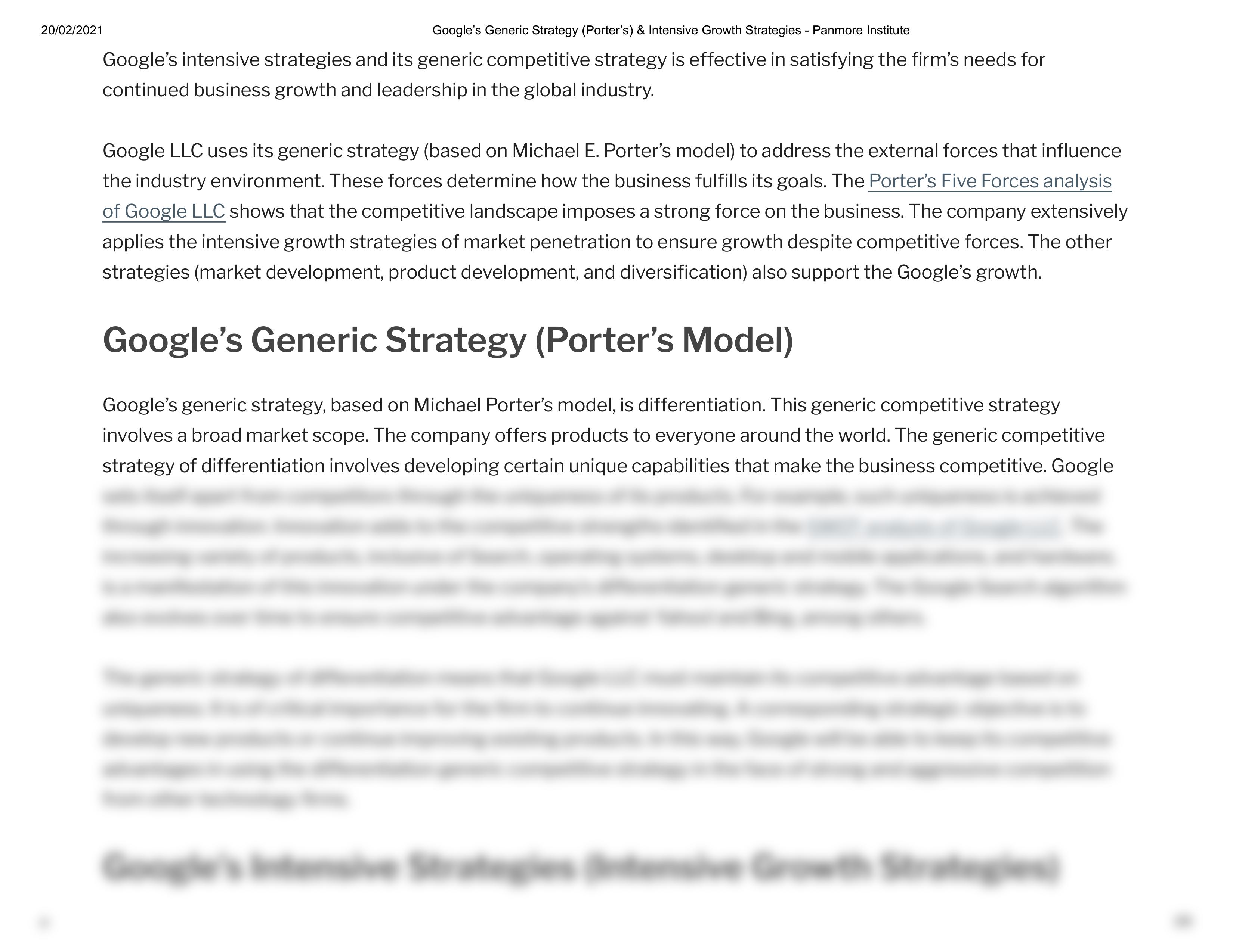 Google's Generic Strategy (Porter's) & Intensive Growth Strategies - Panmore Institute.pdf_dm8enelg7sd_page2