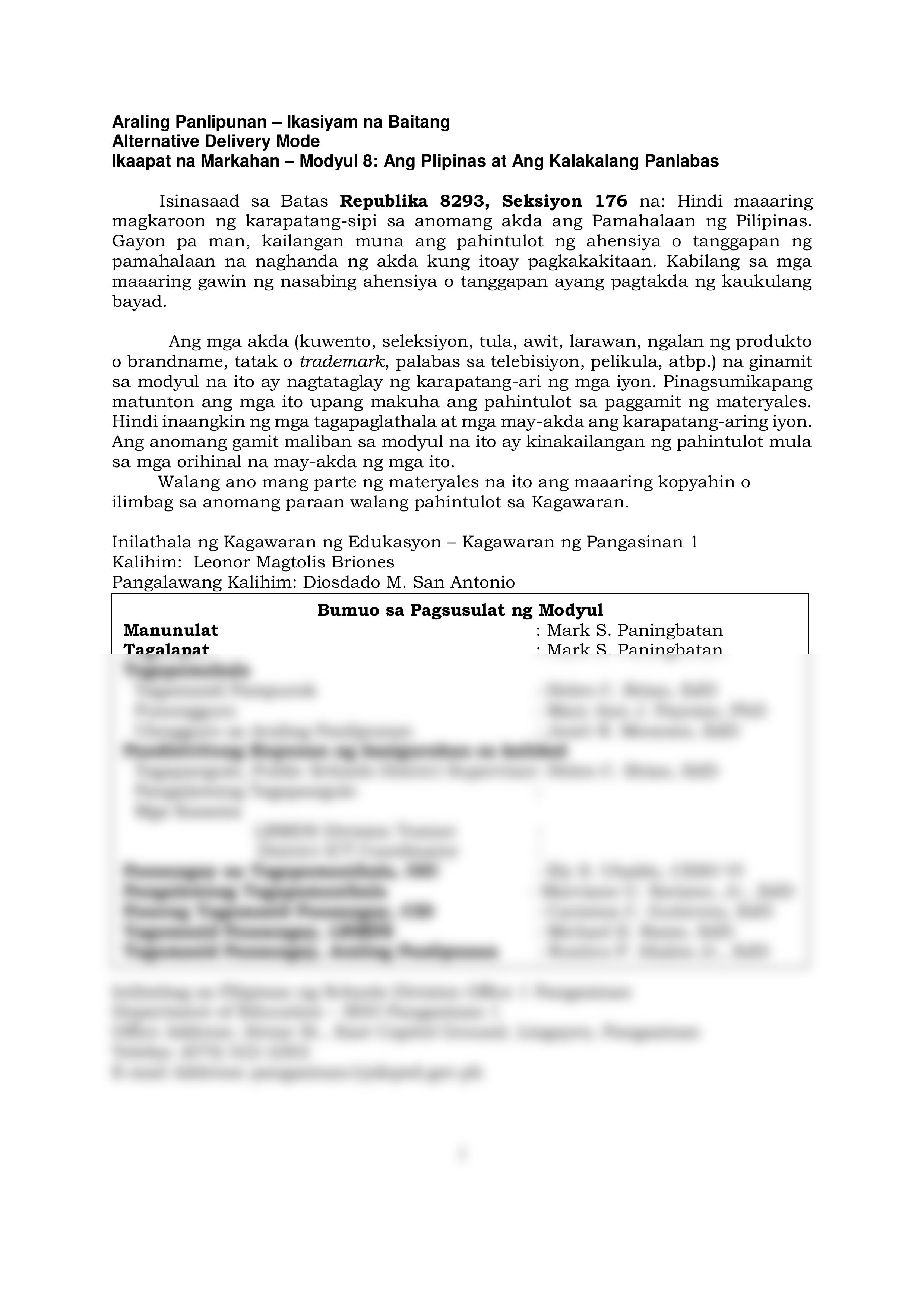 AP9-Q4-W8 MODULE 8 - ANG-PILIPINAS-AT-ANG-KALAKALANG-PANLABAS.pdf_dn2j7wk0rzc_page2