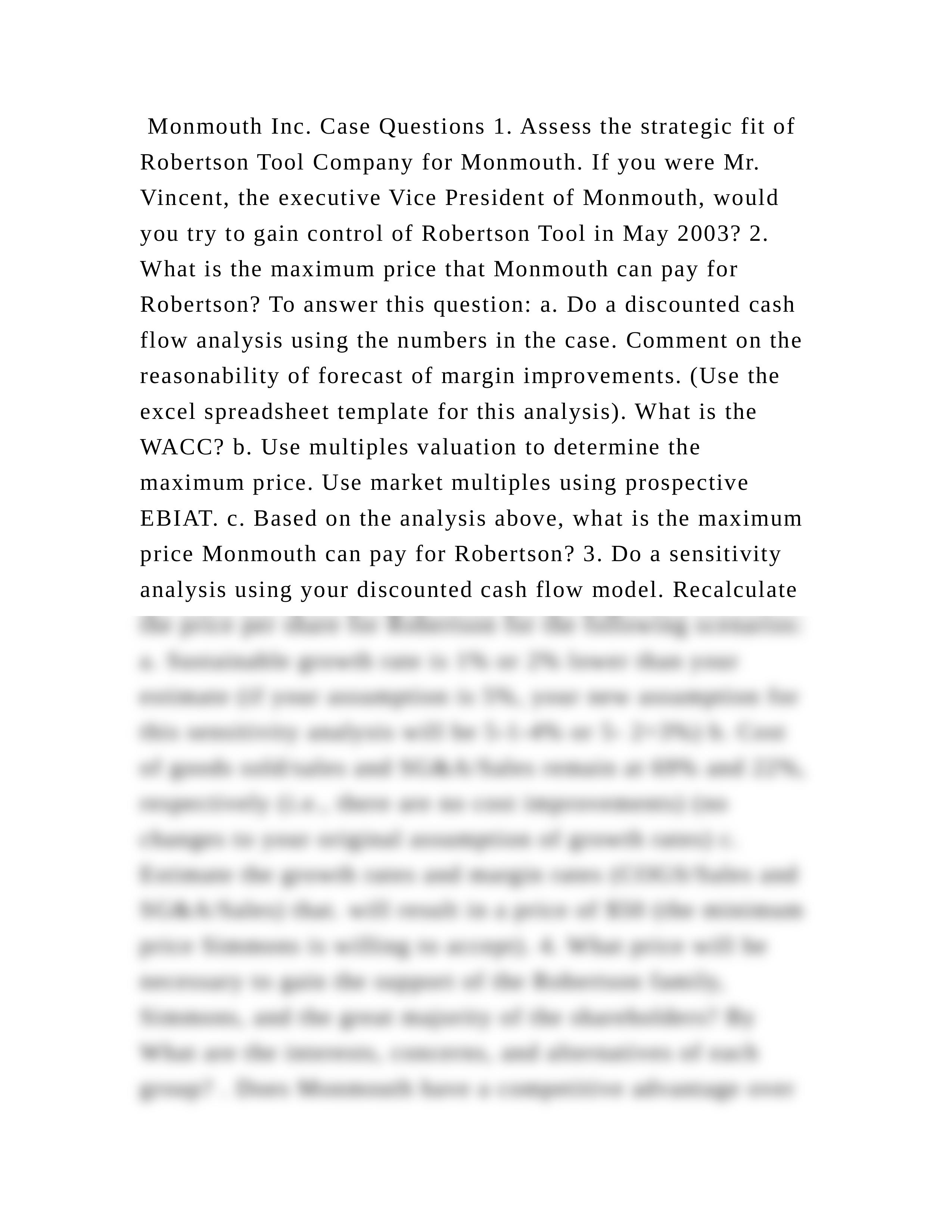 Monmouth Inc. Case Questions 1. Assess the strategic fit of Robertson.docx_dn8q43gxwr1_page2