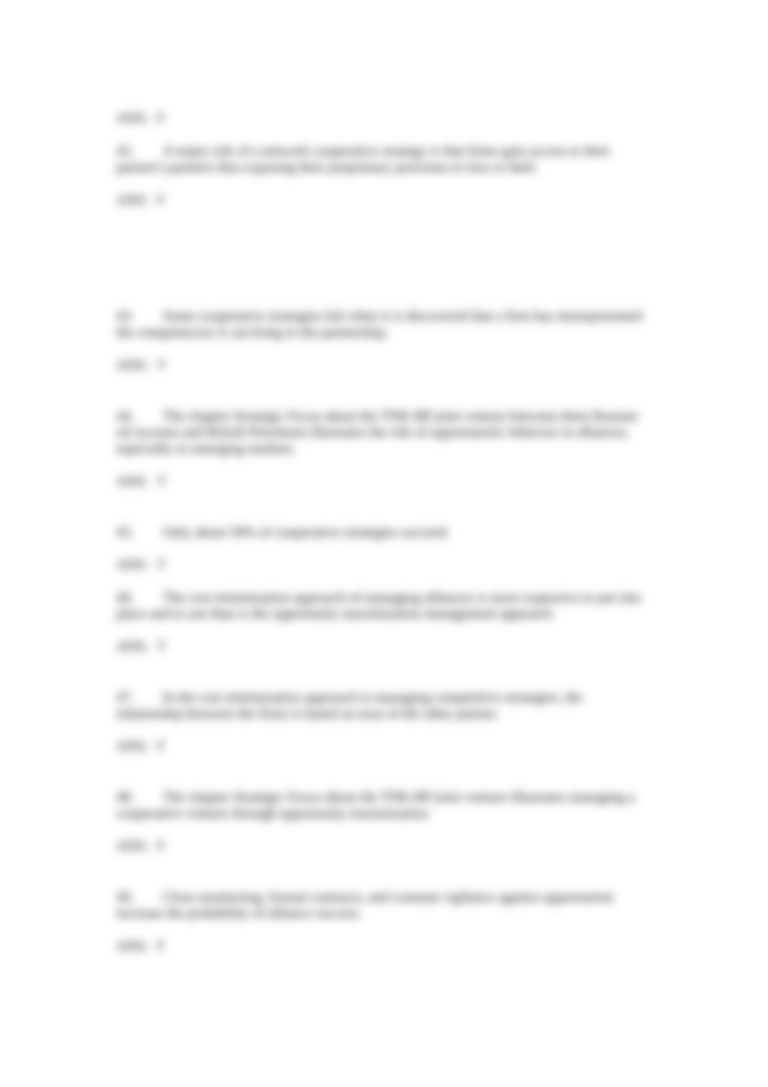 Chapter 9—Cooperative Strategy- Strategic management Test Bank_dneku43jlsz_page5