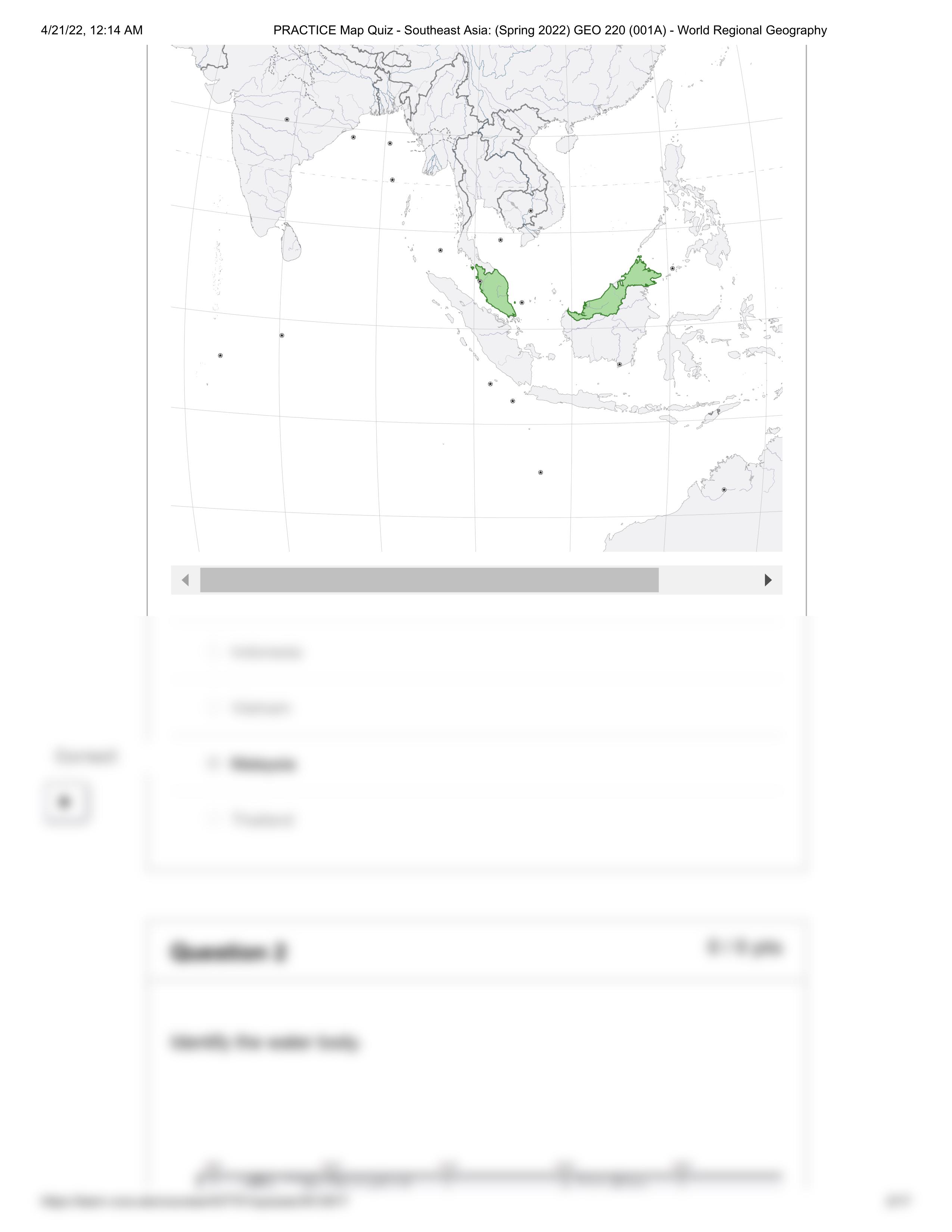 PRACTICE Map Quiz - Southeast Asia_ (Spring 2022) GEO 220 (001A) - World Regional Geography.pdf_dntutphlvbz_page2