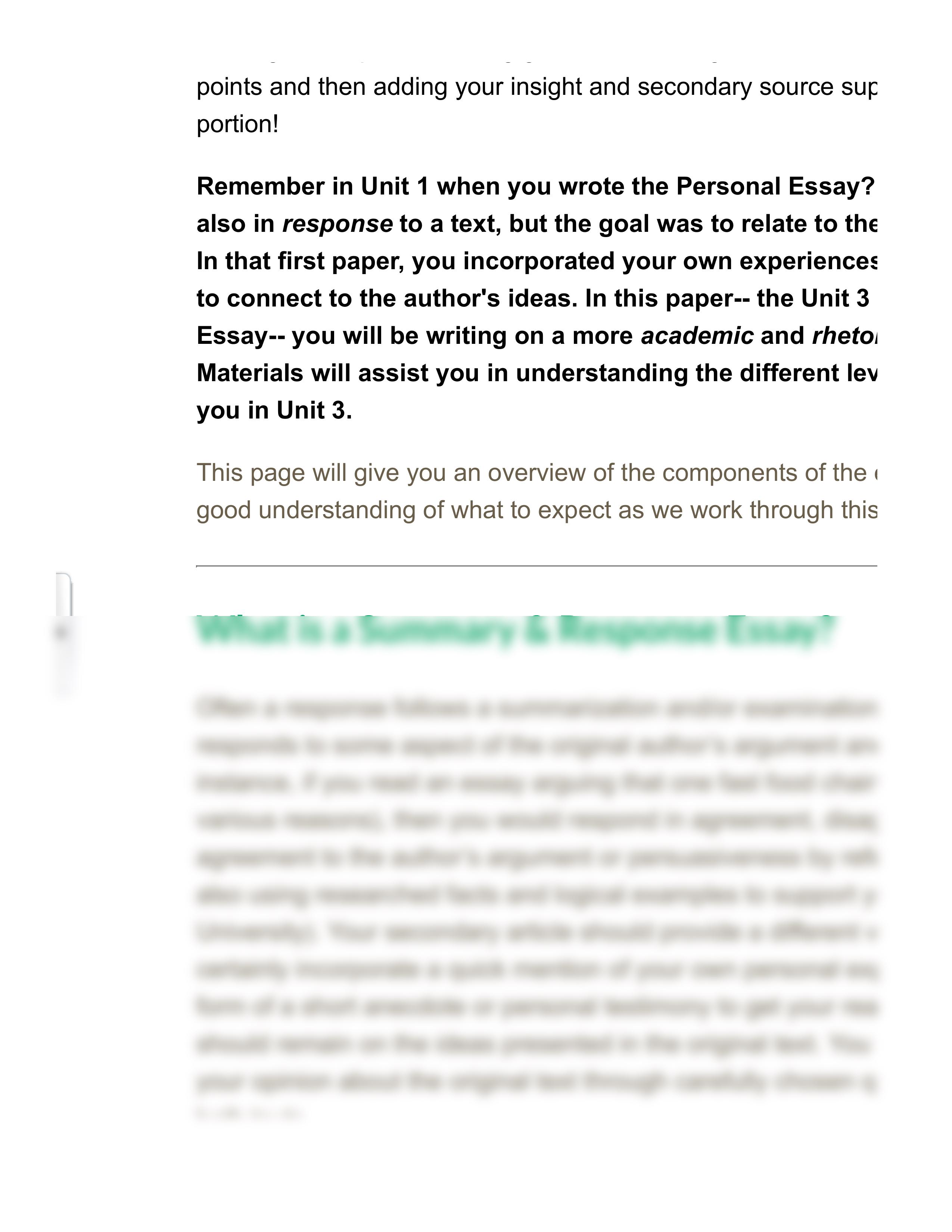 What is a summary & response essay? - ENG101-415 Composition I (Spring 2023 S7).pdf_dnxwk1k7hs7_page2