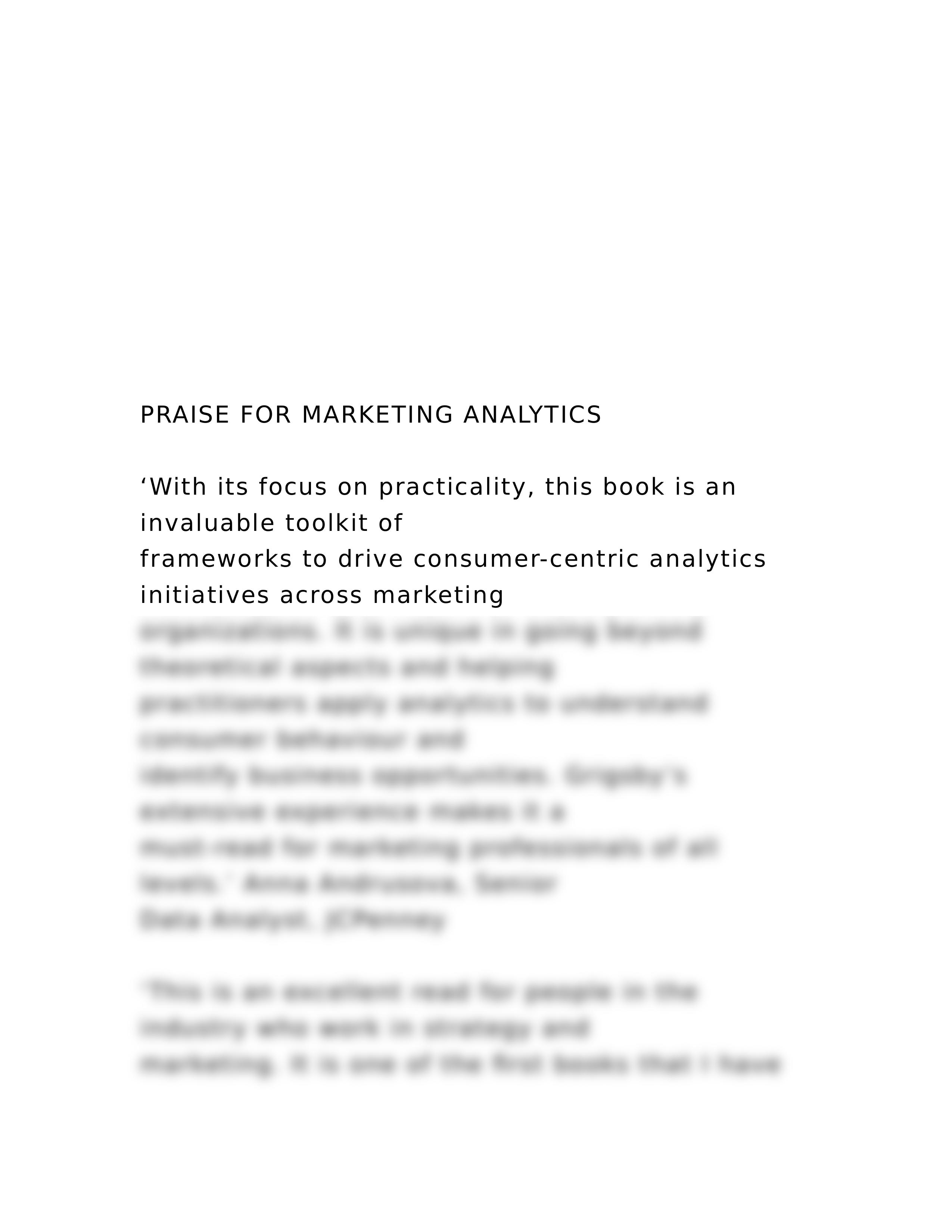 PRAISE FOR MARKETING ANALYTICS'With its focus on p.docx_dq6cuf8sshs_page2