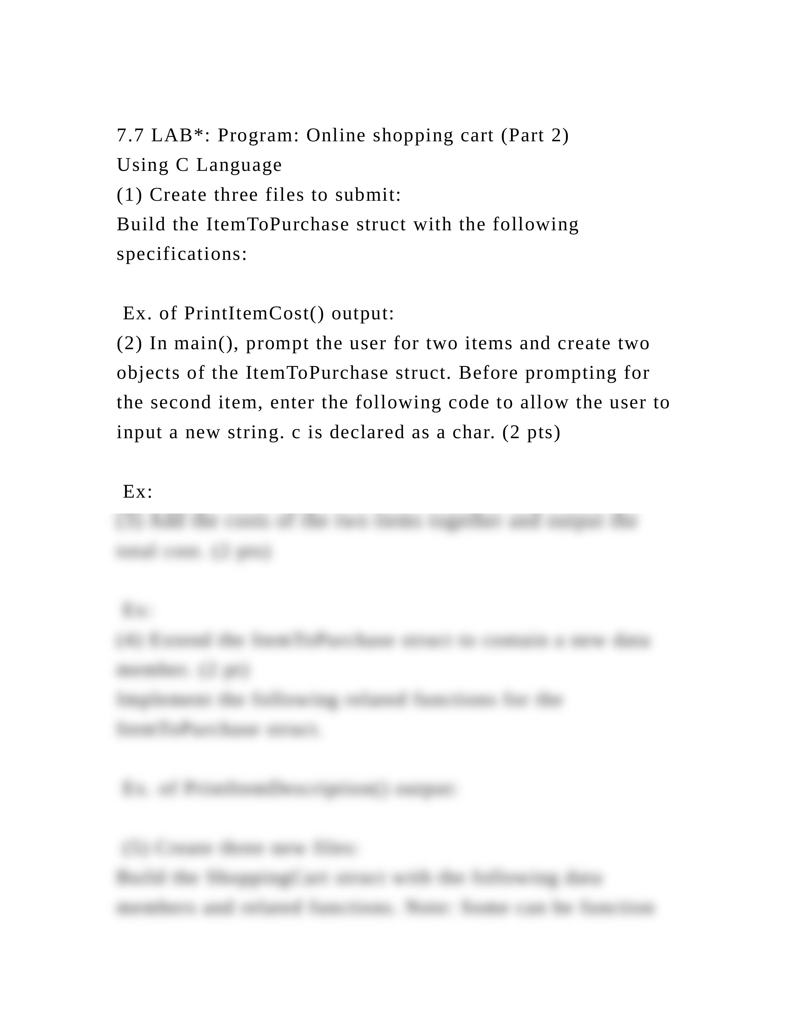 7.7 LAB Program Online shopping cart (Part 2)Using C Language.docx_dq95rhbjr1n_page2