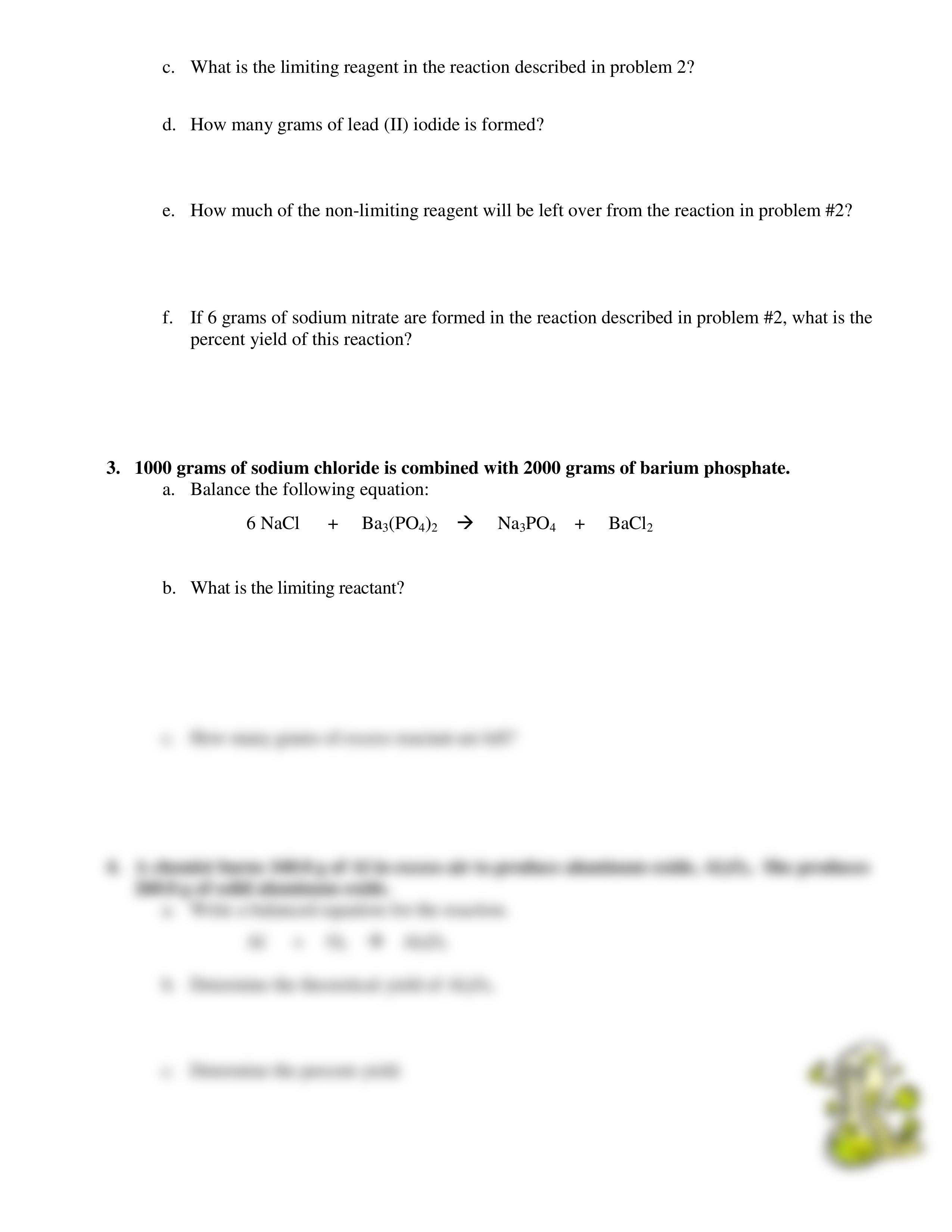 LimitingReagentsandPercentYield_worksheet_and_key.pdf_dqo0jnxvvr5_page2