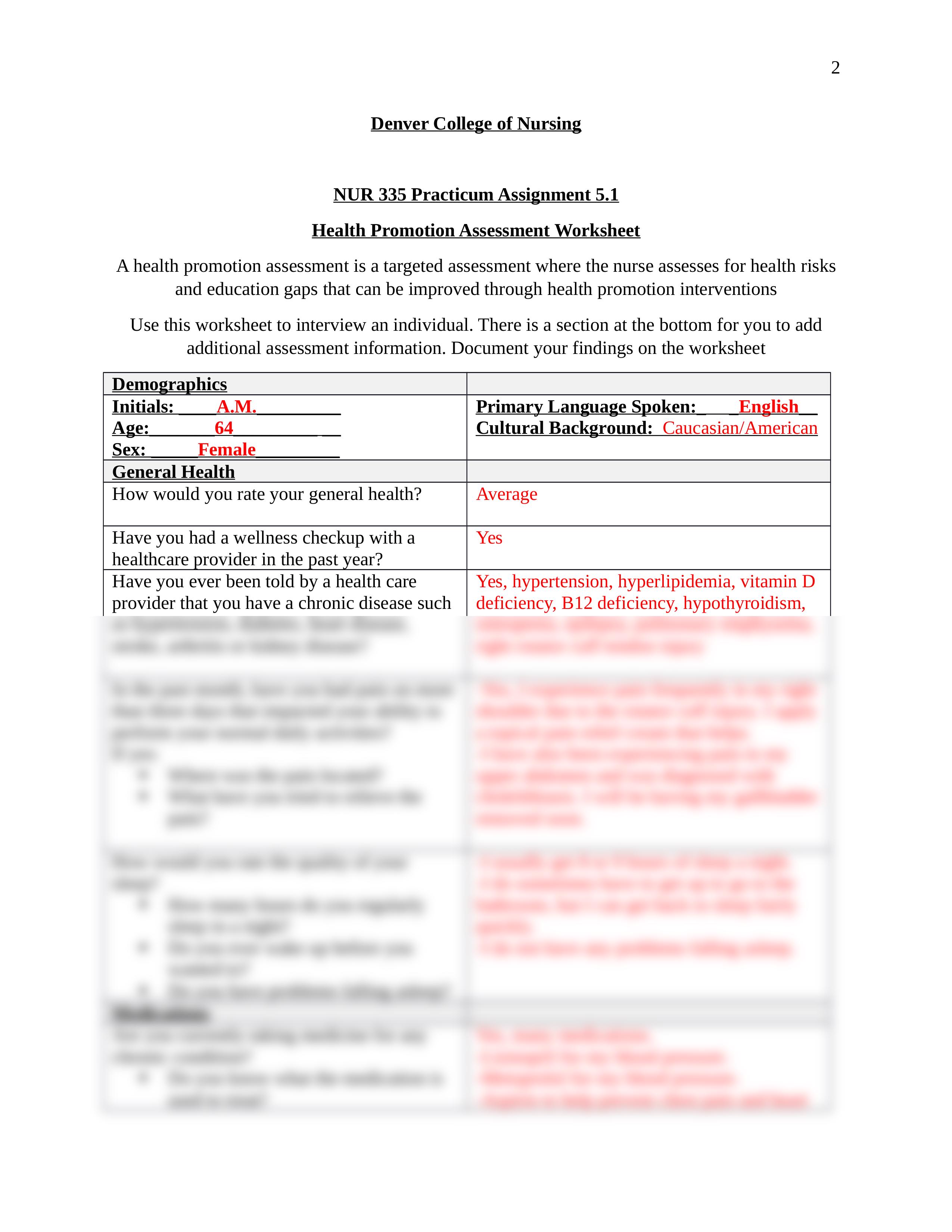 NUR335 Assignment 5.1 Health Promotion Assessment Worksheet.docx_dqzjccy4smx_page2