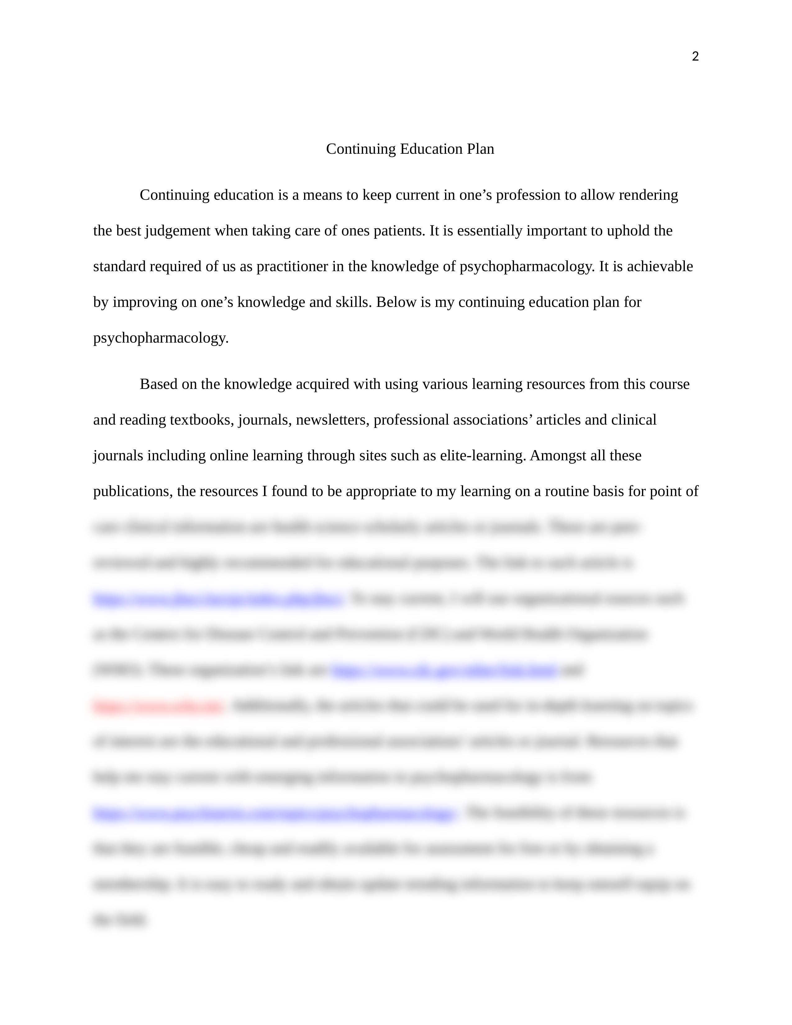 NU 643  Adv Psychopharmacology - Continuing education plan.docx_dr09jx5gzxw_page2