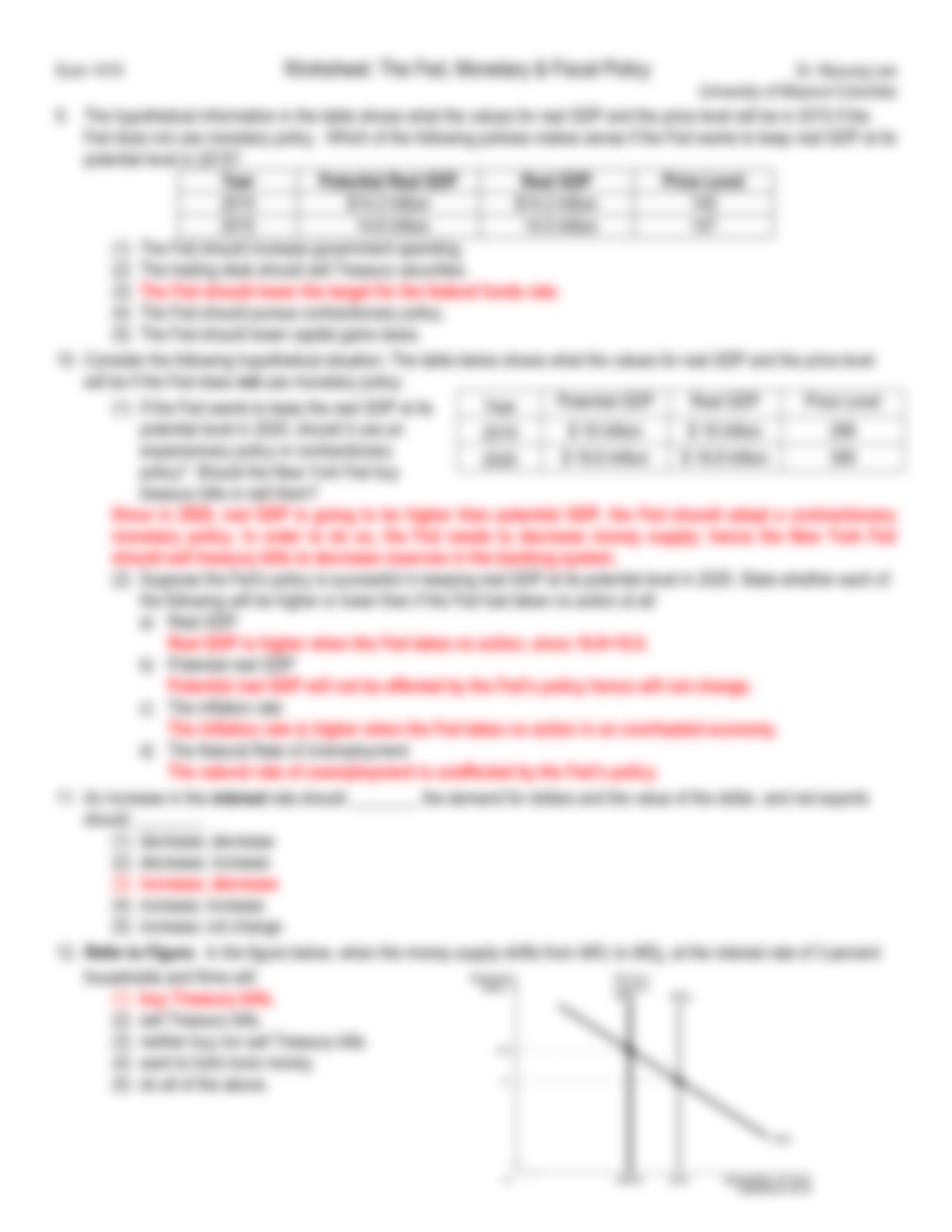 Worksheet 10 The Fed, Monetary & Fiscal Policies Solution_drdfbwvebos_page3