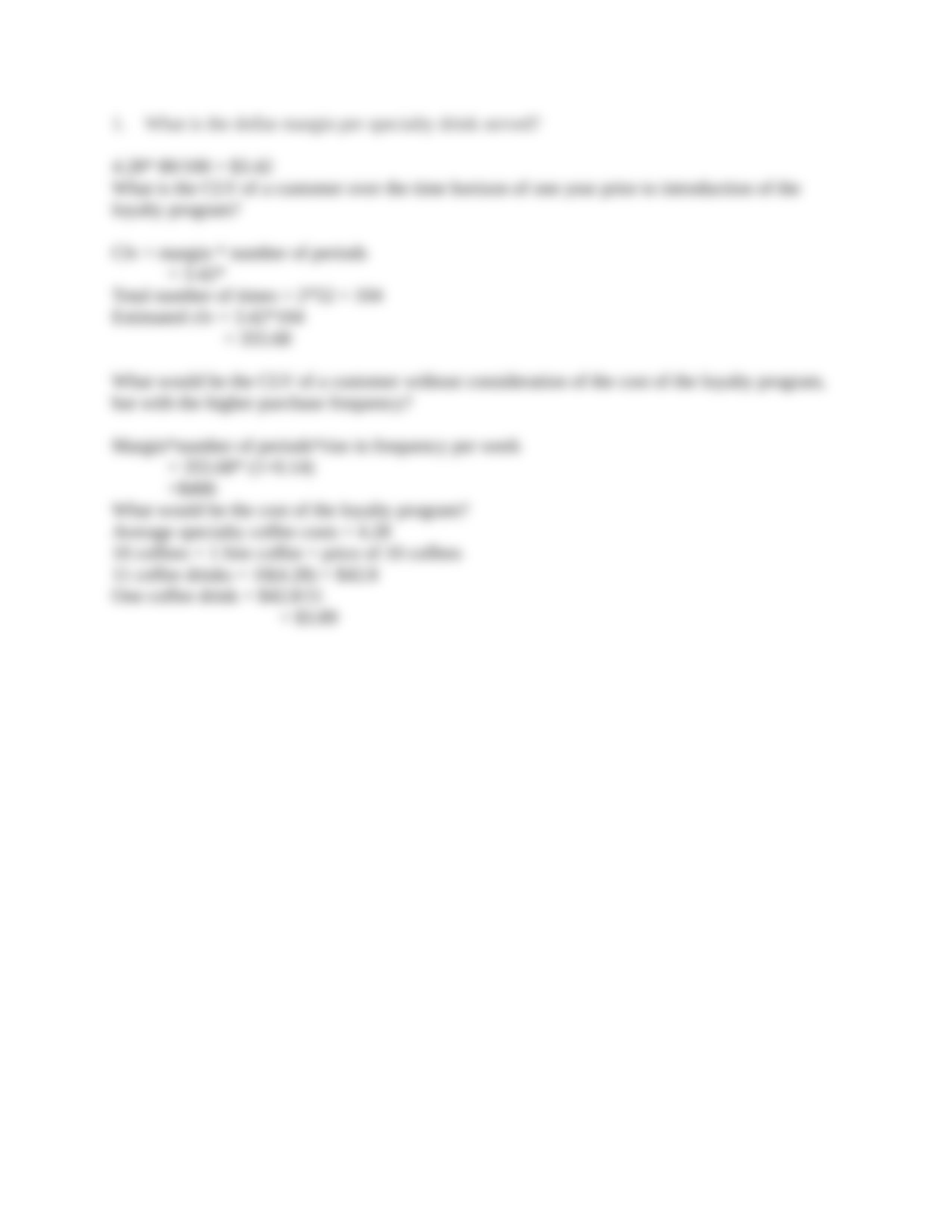 Eastern Motors Auto Dealership wanted to estimate the average CLV over a 5 year time horizon of a cu_dttd7k0tl58_page4